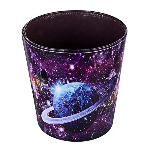 Miniatura 6 de Cubo de basura de cuero, cesta decorativa de desechos, pequeña cesta de papel de desecho de capacidad de 10 litros, bote de basura impermeable para