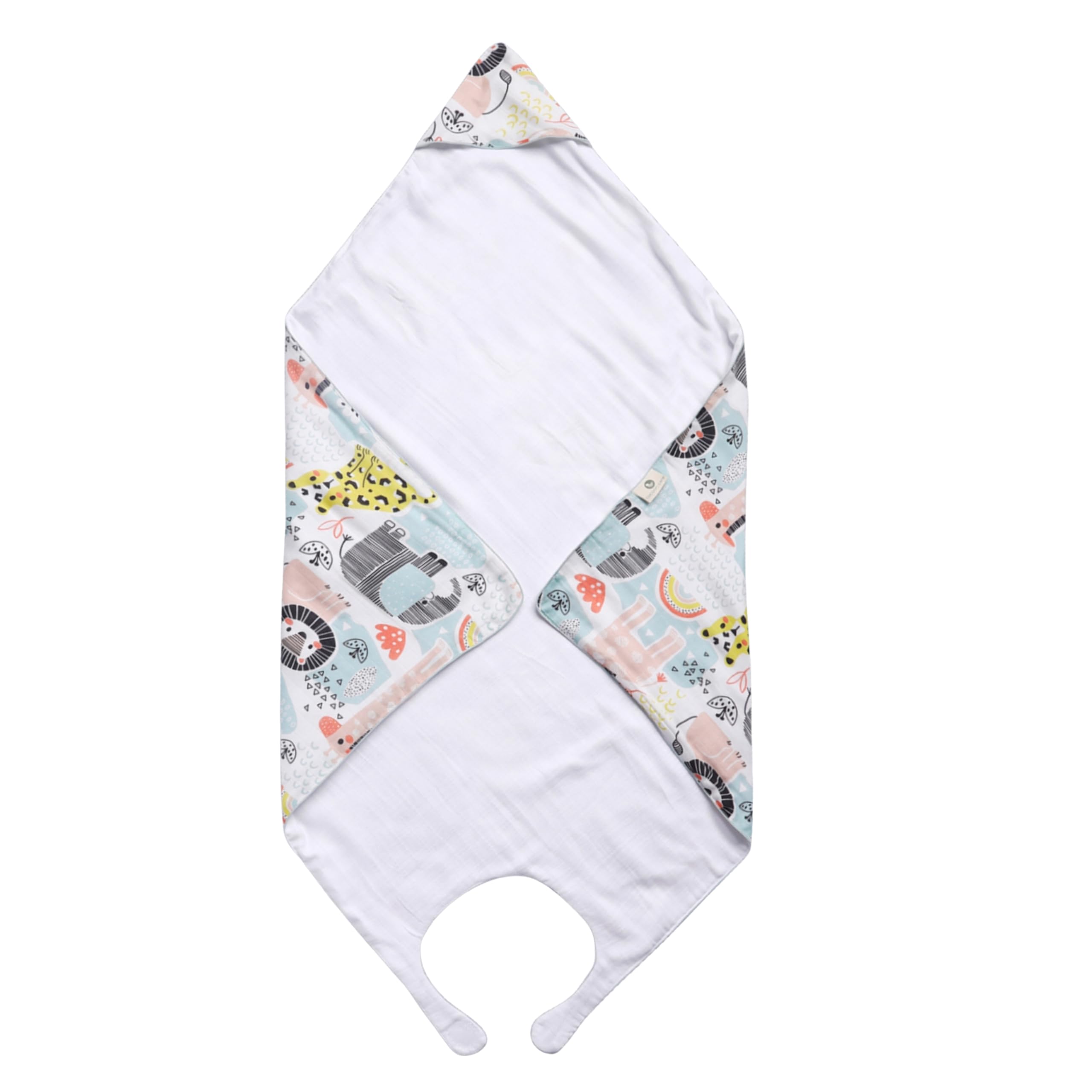 Bamboo Muslin Cotton Premium 3-in-1 Baby Towel Wrap | Swaddle Wrap & Nursing Cover |3-Layer Ultra-Soft & Breathable Muslin | 35 x 35 Inch |Jungle-image-14
