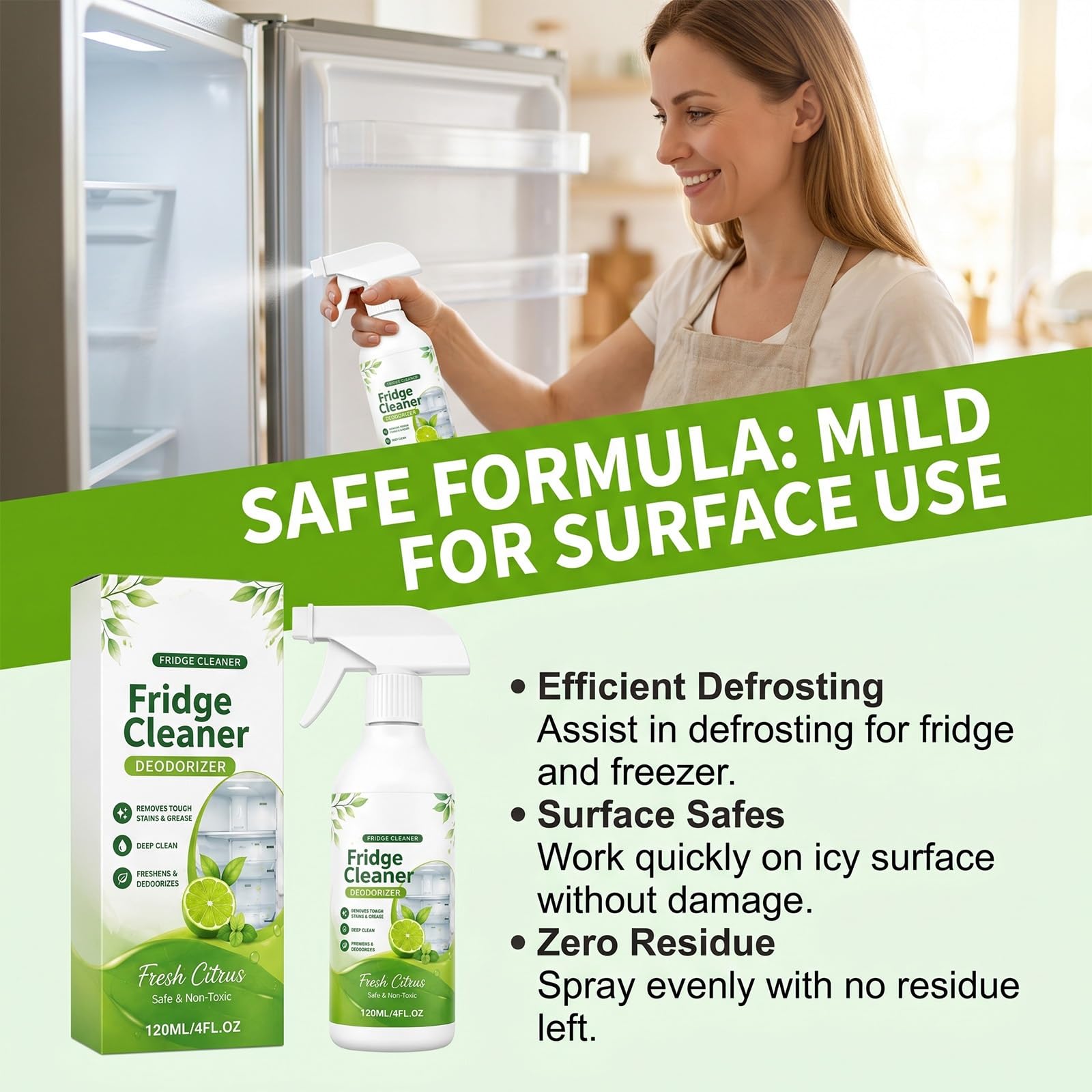 Spray per la pulizia profonda del frigorifero, 120ml. (5PCS)