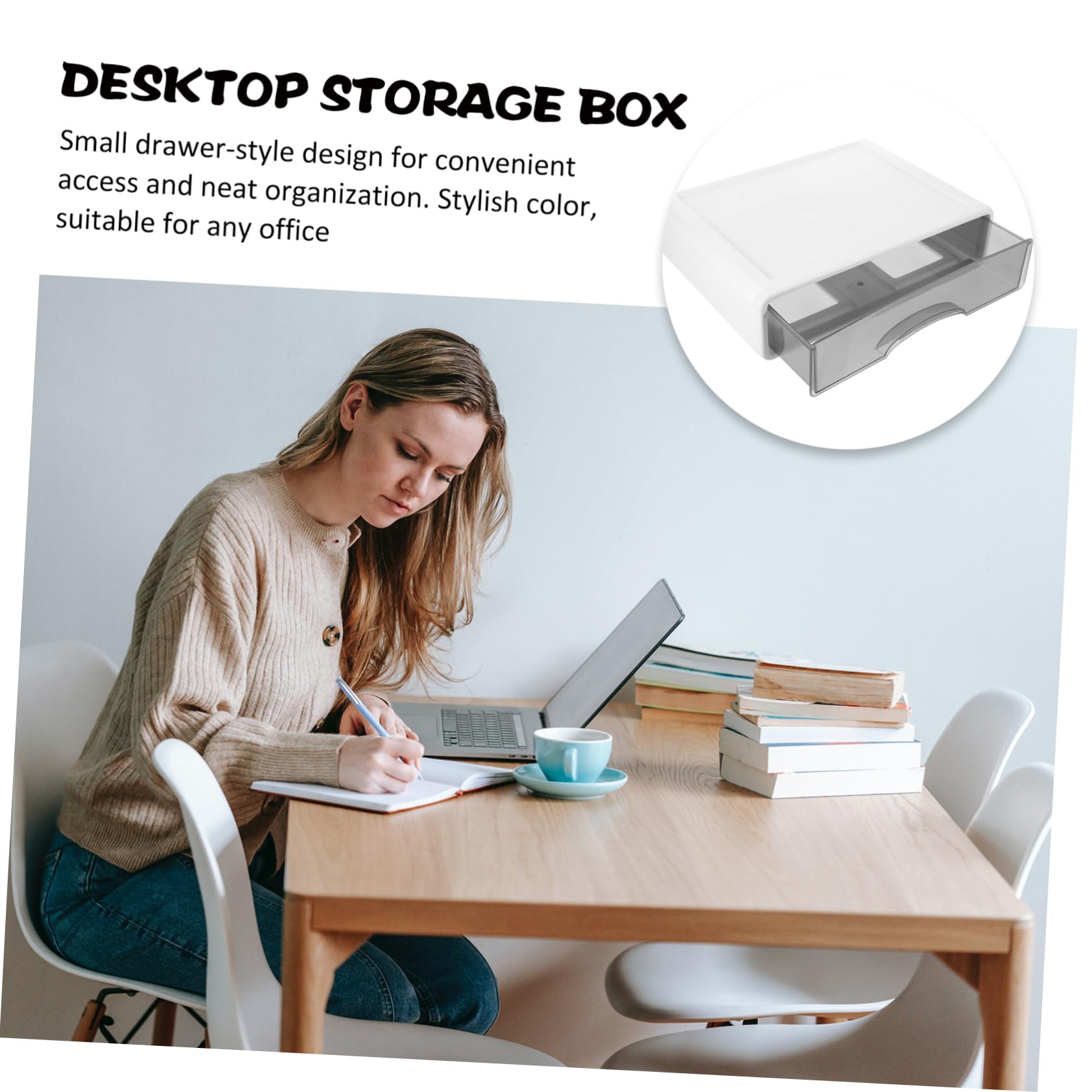 Caja de Almacenamiento de Plástico Cajones para Oficina y Tocador, Diseño Pequeño Tipo Cajón, Capacidad Grande y Estructura Resistente para Organizar Maquillaje y Objetos