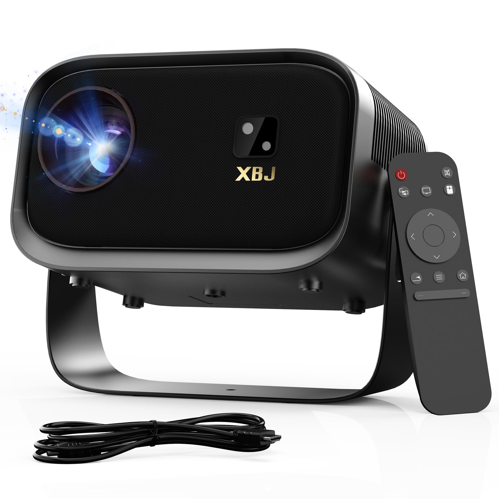 XBJ K6 Portable Projector with WiFi and Bluetooth, Electric Focus, Auto Keystone, 1080P HD 4K Support, Smart Projector Built-in Apps, Mini Projector
