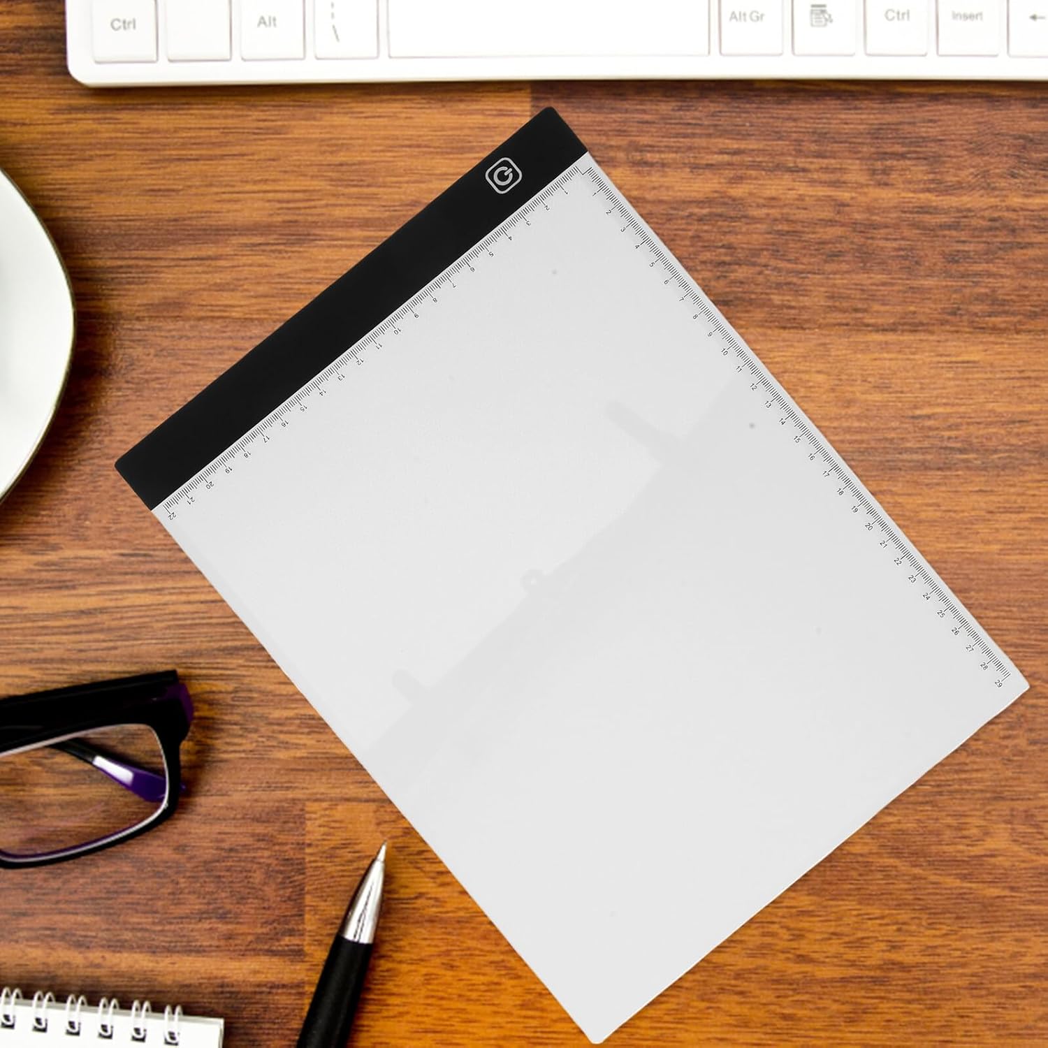 Healifty Adjustable Brightness LED Light Pad with Scale USB Powered Portable Tracing Board for Drawing Copying Sketching Calligraphy Lightweight Artist Light Box