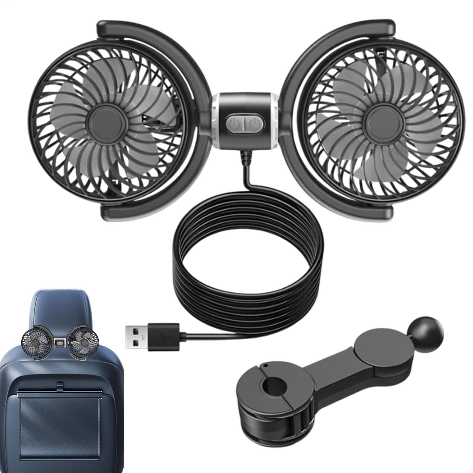 Ventilateur de siège d'auto double pour protéger vos enfants de la chaleur à l'arrière
