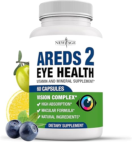 Miniatura 10 de NEW AGE AREDS 2 Vitamina para Ojos Contiene Arándano 6000 mg Luteína y Zeaxantina - 120 unidades