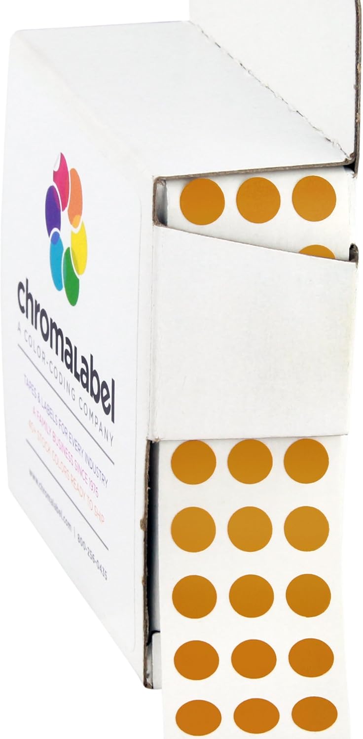 Amazon.com : ChromaLabel 0.25 inch Round Label Permanent Color Code Dot ...