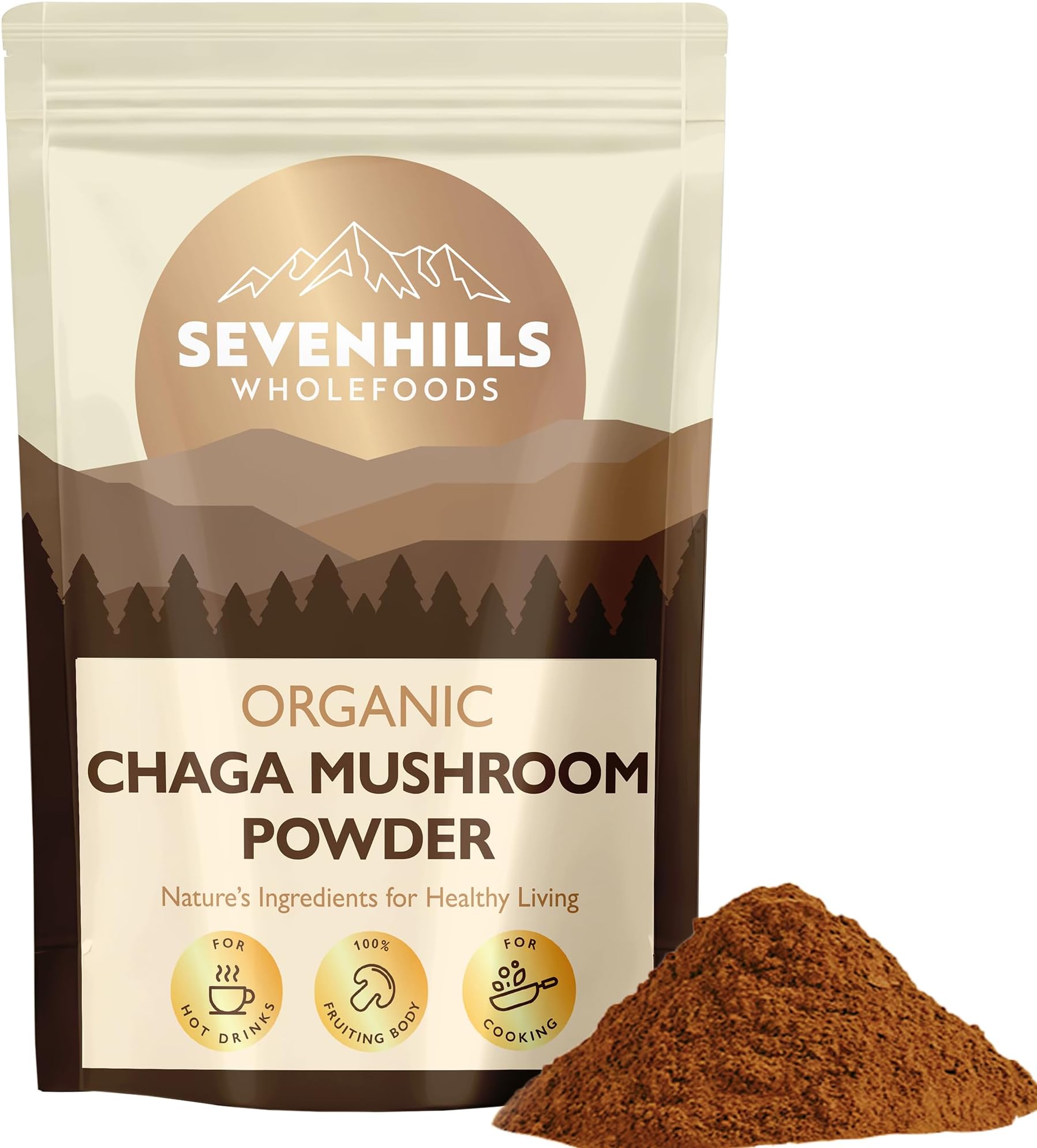 Sevenhills Wholefoods Organic Chaga Mushroom Powder 200g