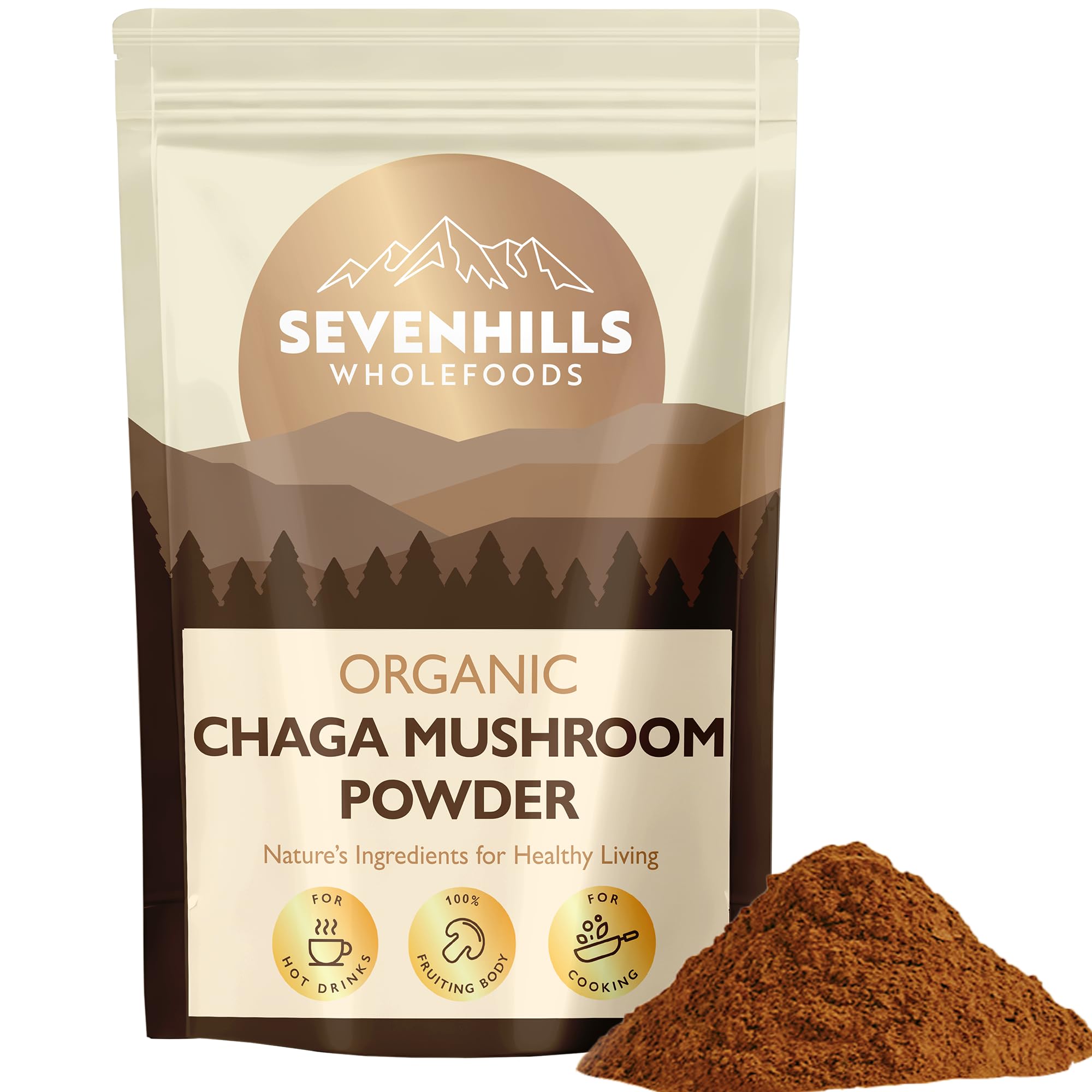 Sevenhills Wholefoods Organic Chaga Mushroom Powder 200g