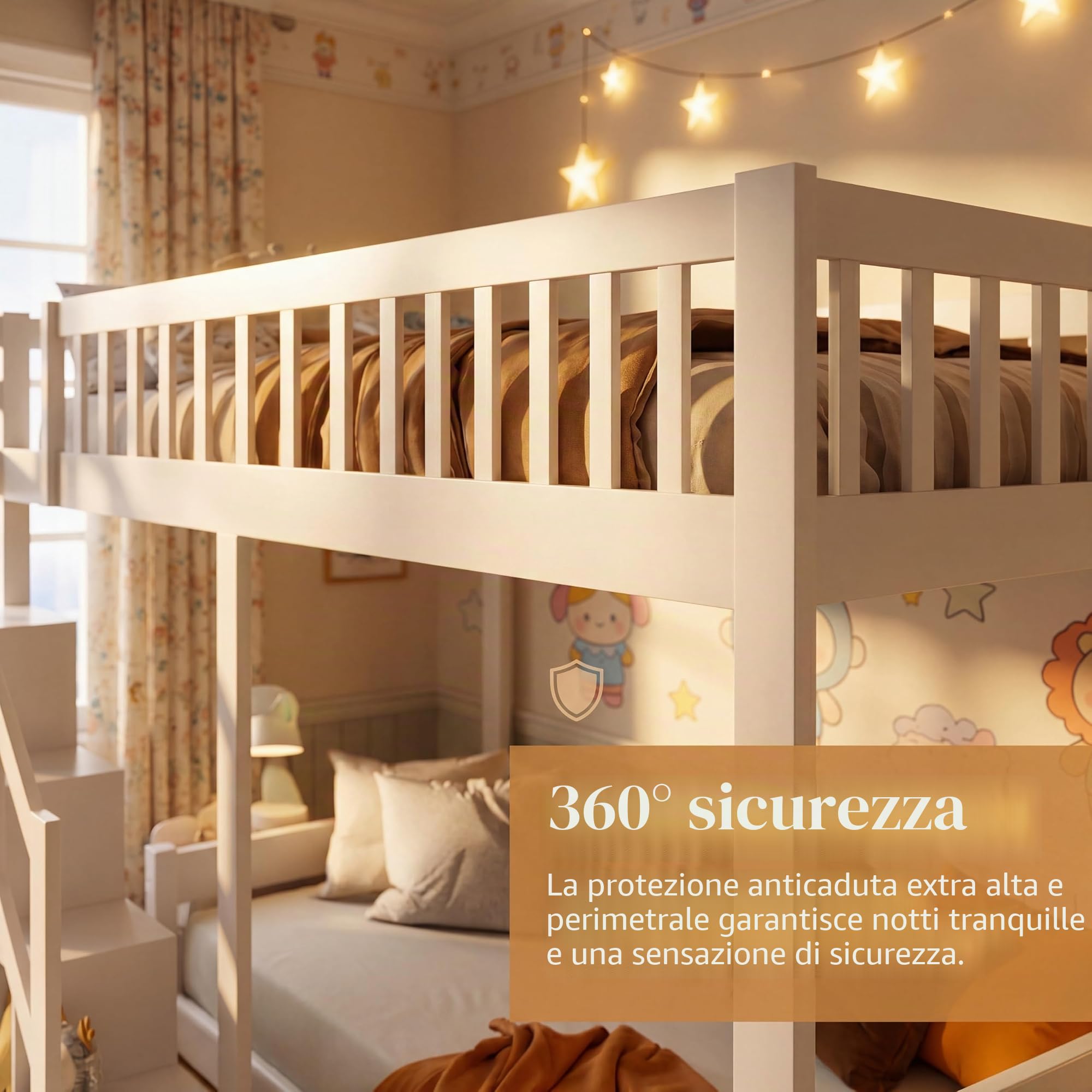 Letto a castello, 90 x 200 cm, letto a castello con scale e spazio di archiviazione, lettino per bambini con libreria e armadio, letto per ragazzi con rete a doghe, in legno massiccio, senza