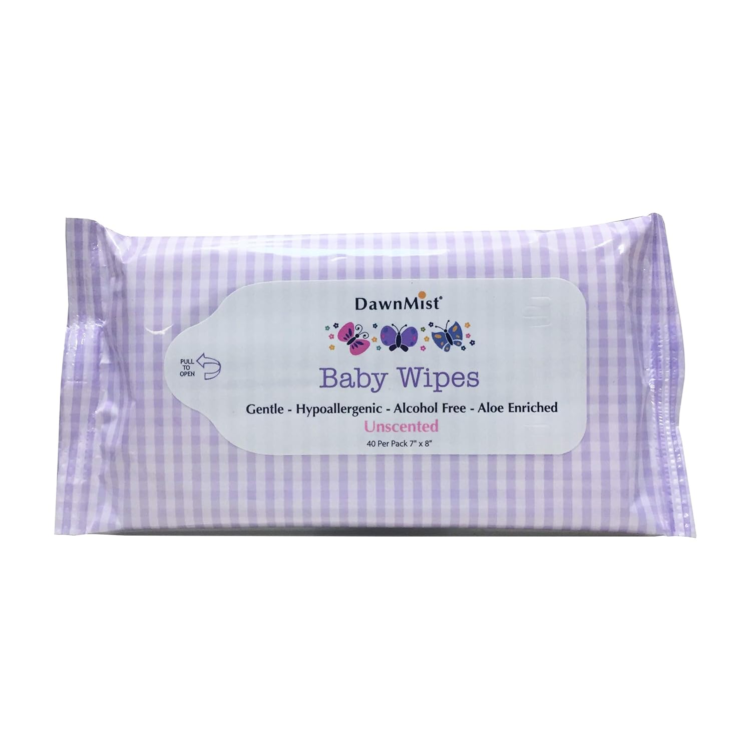 Dukal Dawn Mist Baby Wipe, Non-Sterile, Unscented, 7" W x 8" L (40 Tubs of 24) (Pack of 960)
