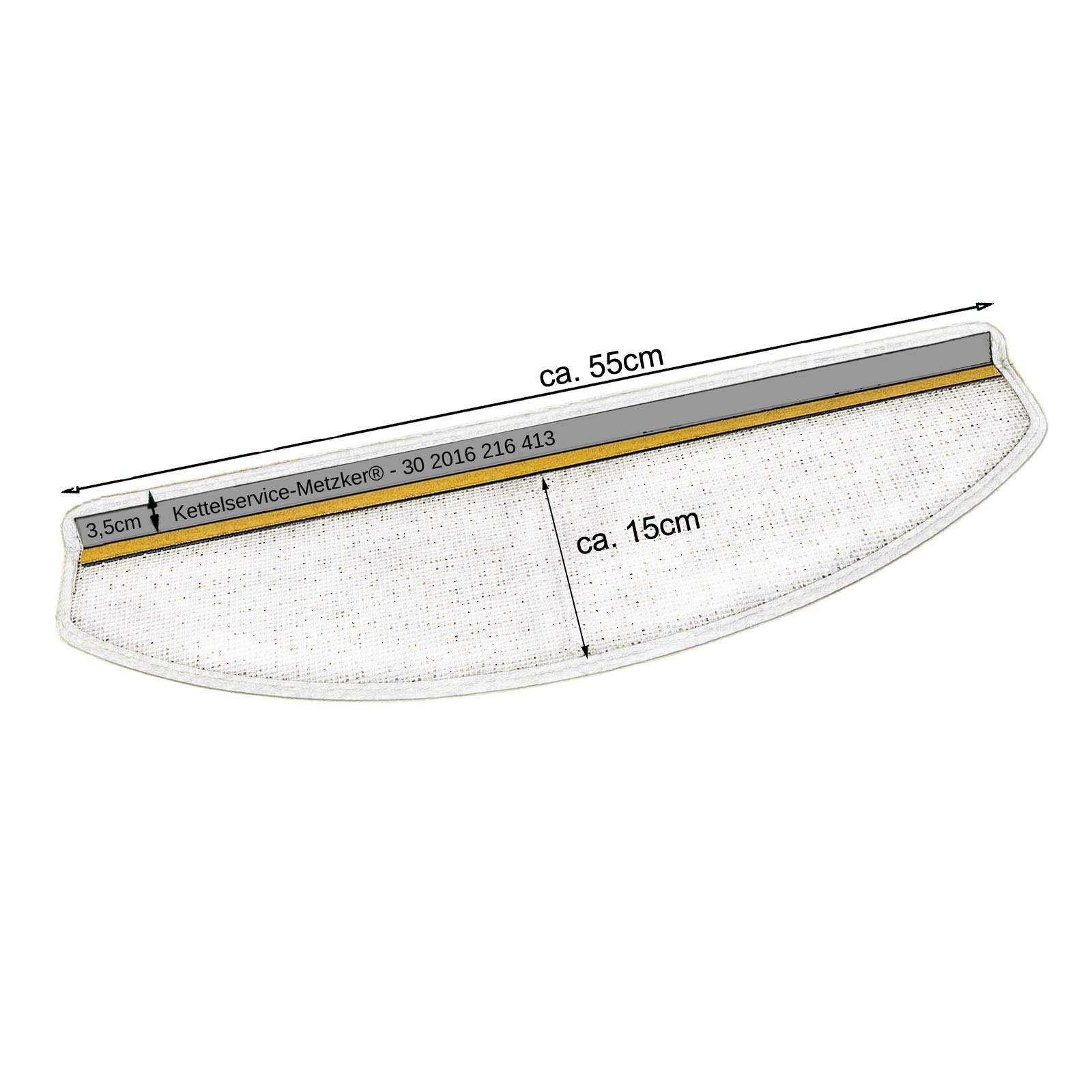 Kettelservice-Metzker Stufenmatten Kleinformat für Raumspartreppen/Wendeltreppen 55x15x3,5cm, Anthrazit 15 Stück