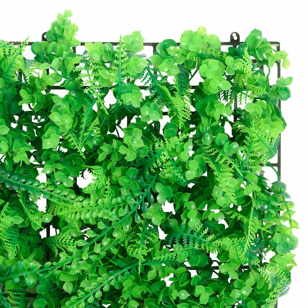 Protección visual de hojas de helecho artificiales, color verde, 6 unidades, 40 x 60 cm, material de polietileno, valla de jardín para terraza, balcón, jardín delantero, patio, protección