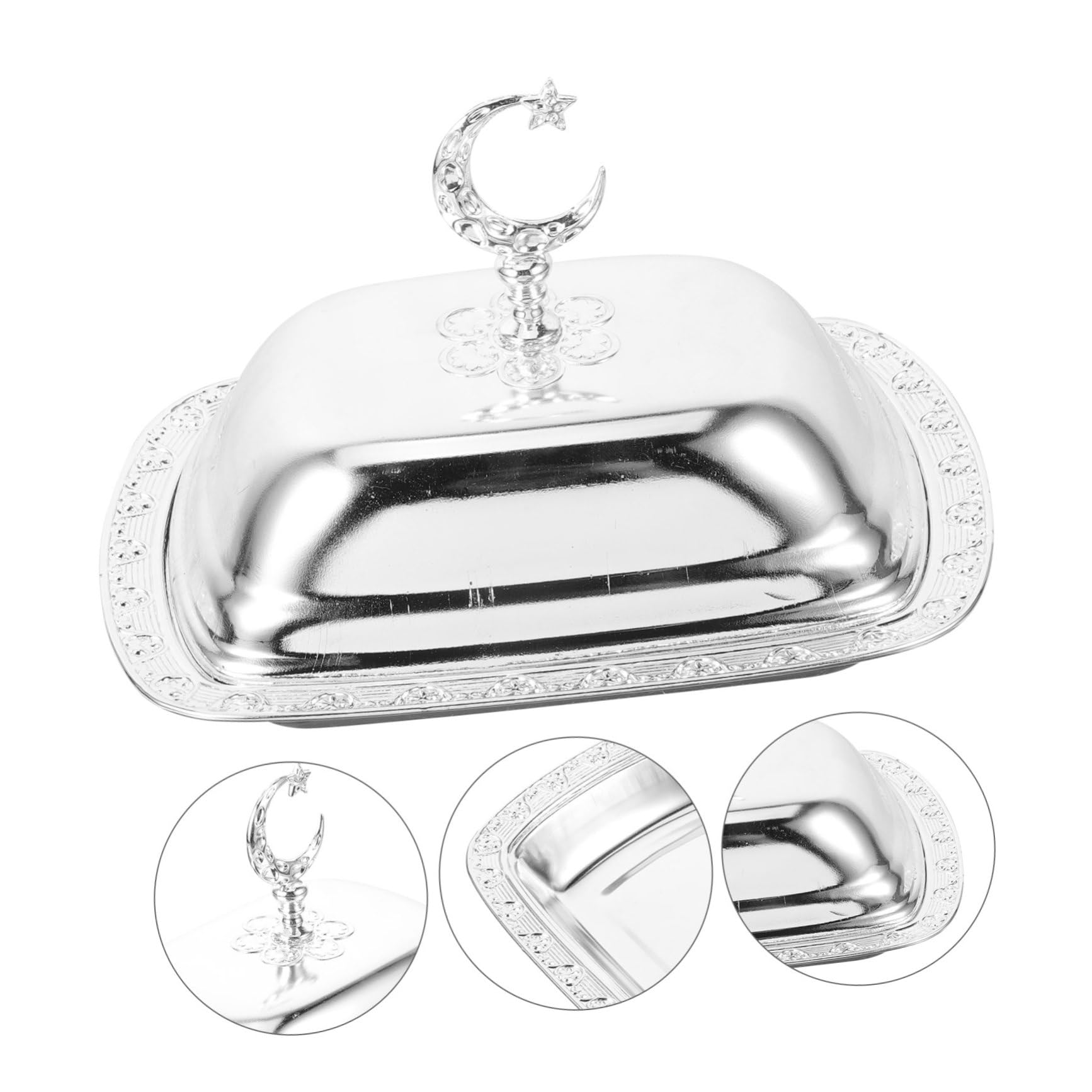 5 Juegos Plato para Pasteles con Tapa de Metal Bandeja de Postres para Almacenamiento y Exhibición para Restaurantes y Fiestas Diseño Elegante y Práctico Color Plata