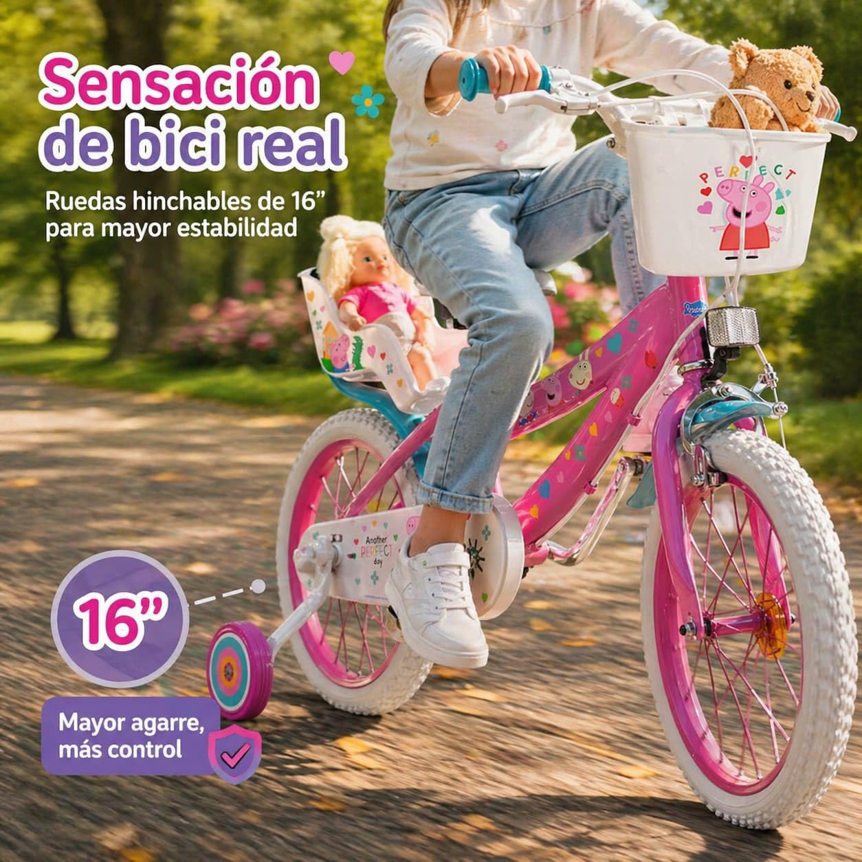 Puzzle en bois Peppa Pig - Balade à vélo - 16 pièces - Tout-petit Puzzle en bois Peppa Pig - Balade à vélo - 16 pièces - Tout-petit