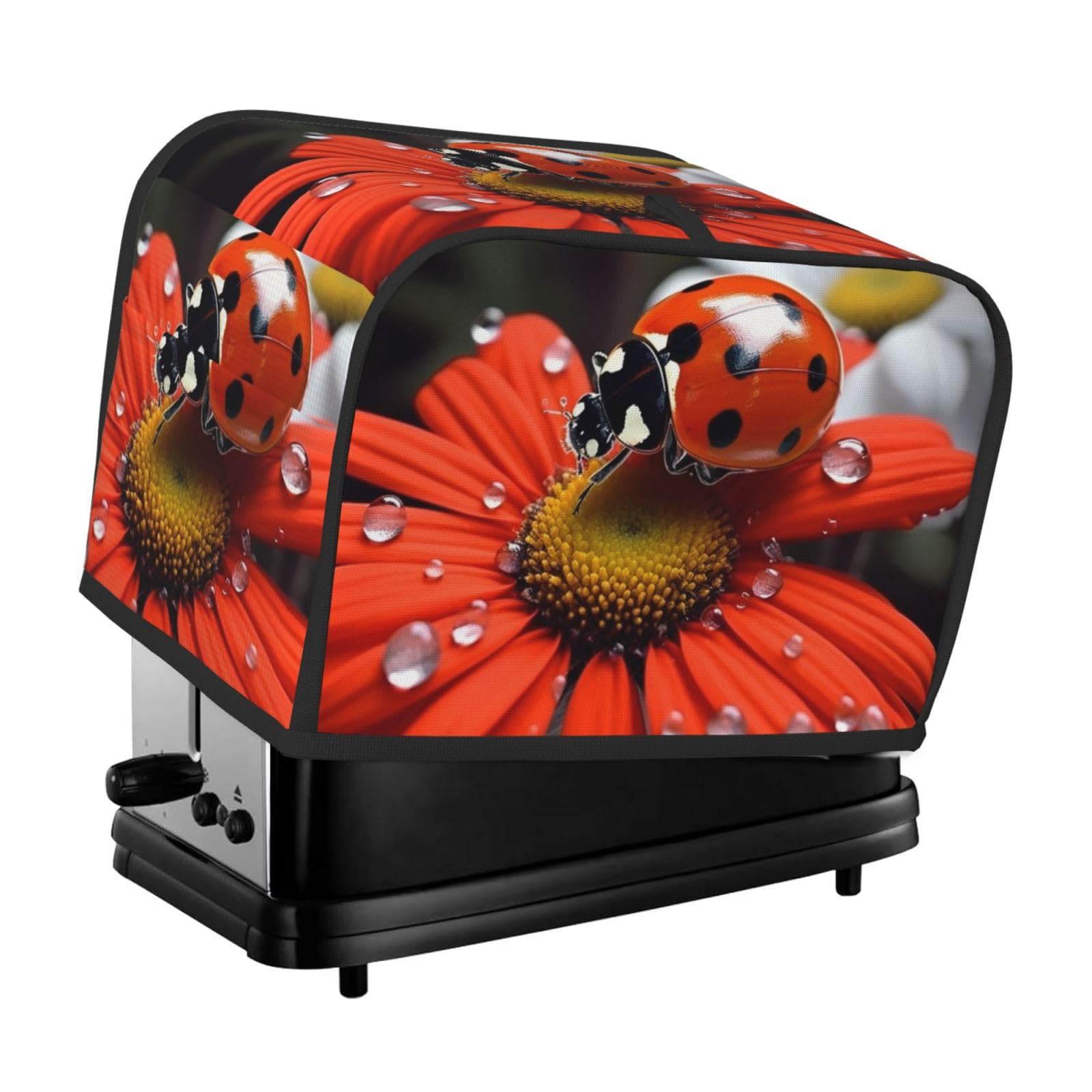Toaster Covers 2 Slice Ladybug Daisy Bread Machine Cover Quilted Toaster Dustproof Cover Washable Appliance Cover Bread Maker Protective For Kitchen Small Appliance