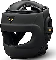 MytraFusion C1 Boxing Headgear for MMA, Kickboxing, Grappling, Taekwondo & Karate - Premium Leather, 3-Layer Padding, One Size Fits All