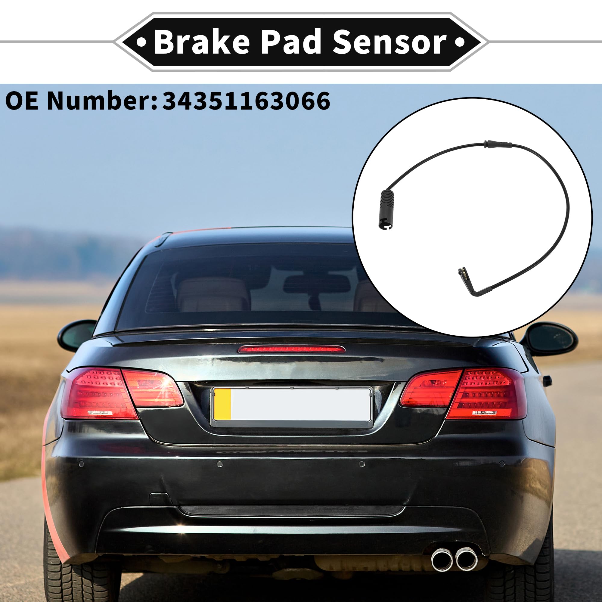 Sensor De Desgaste De Pastillas De Freno Para Bmw 5 E39 00-03 | Material: Tpu Caucho, Color: Negro, Posición: Traseras, Número Oe: 34351163066, 1 Pc