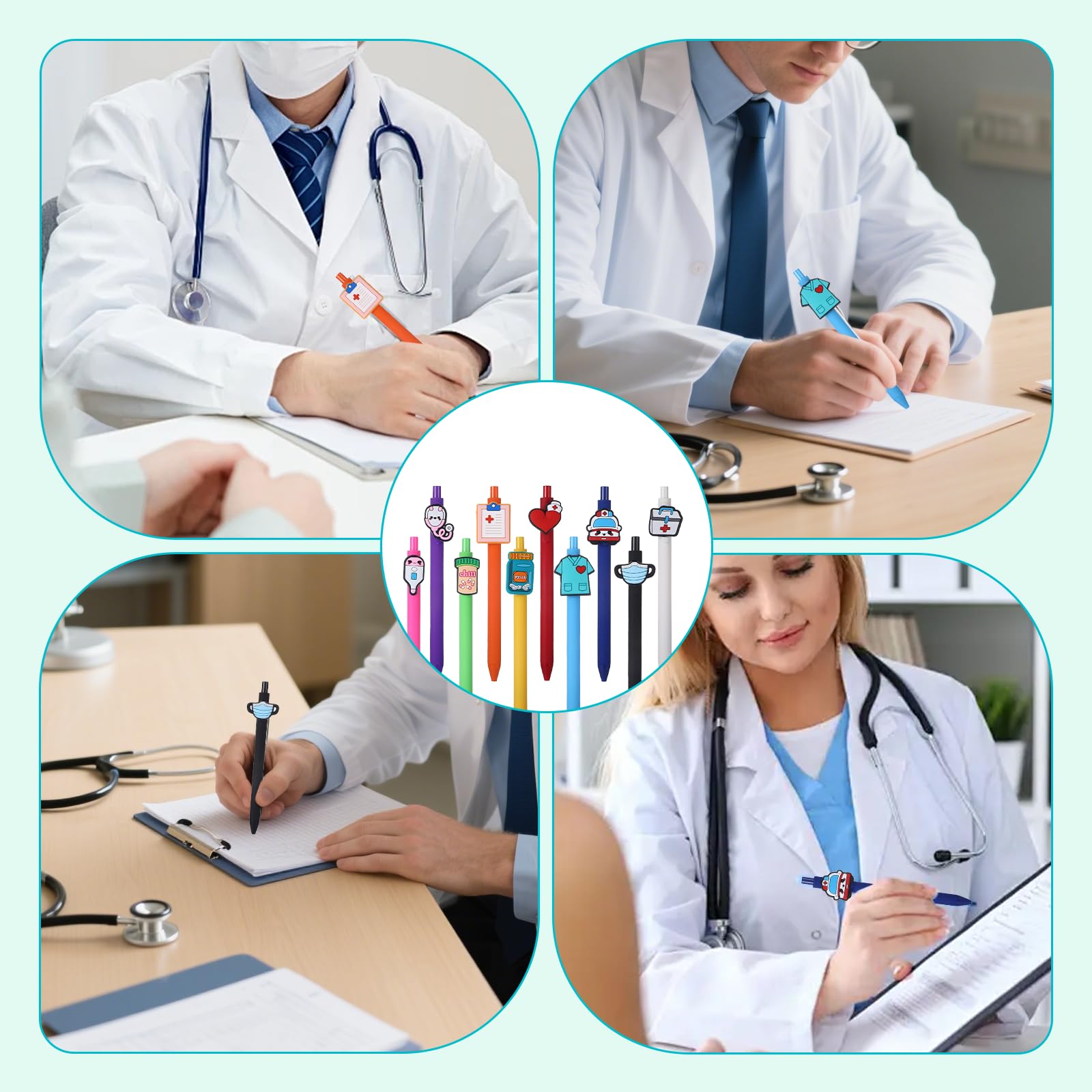 10 sztuk prezentów dla pielęgniarek, akcesoria dla pielęgniarek, kolorowe długopisy dla pielęgniarek, zabawne kule do rysowania, prezent dla pielęgniarek, medyczne