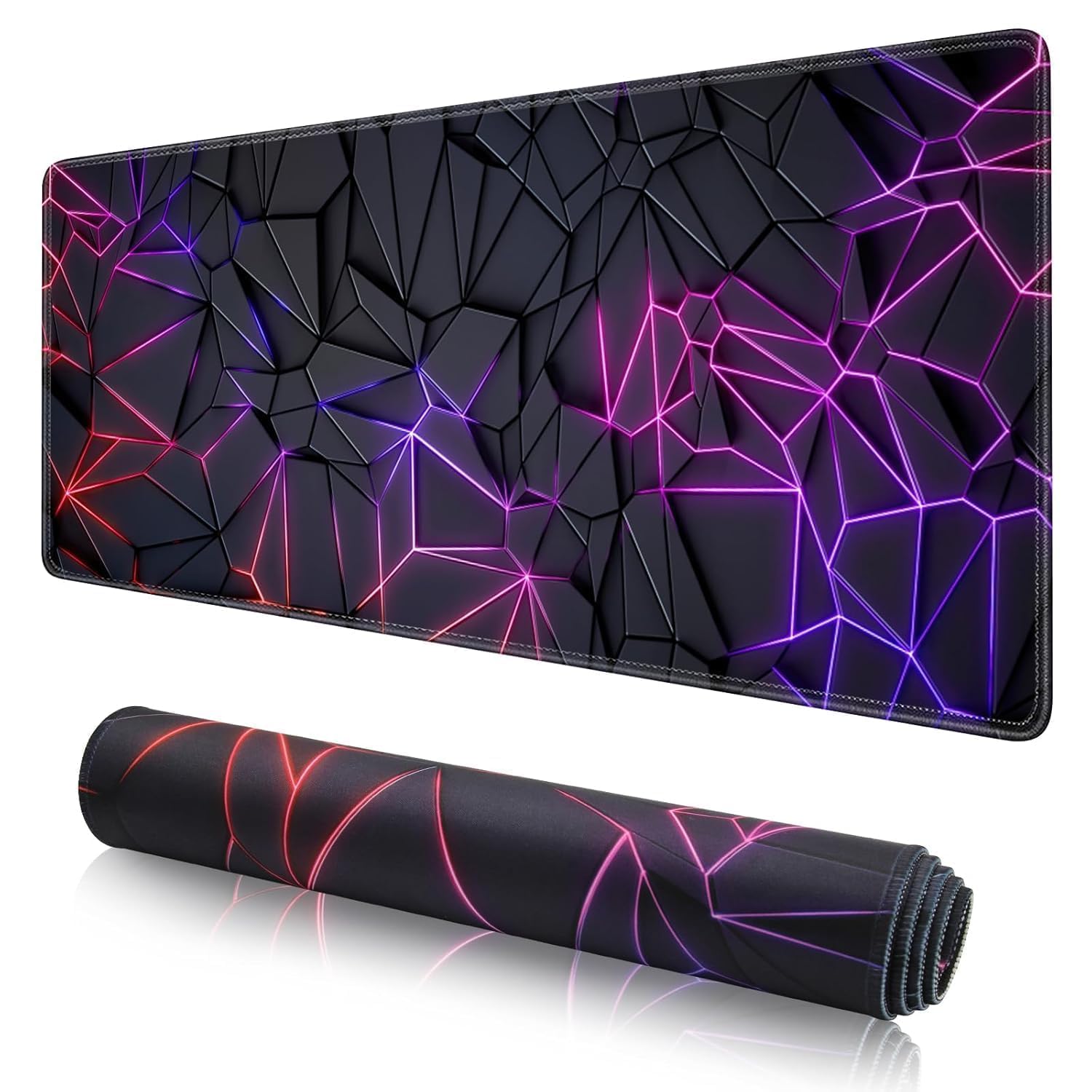 GALLY 3D Keyboard Mouse Pad with Non-Slip Rubber Base | Aesthetic Series Gaming Desk Mat for Gamers & Office Use | 3D Neon Design Mousepad for Computers & Laptops-image-5