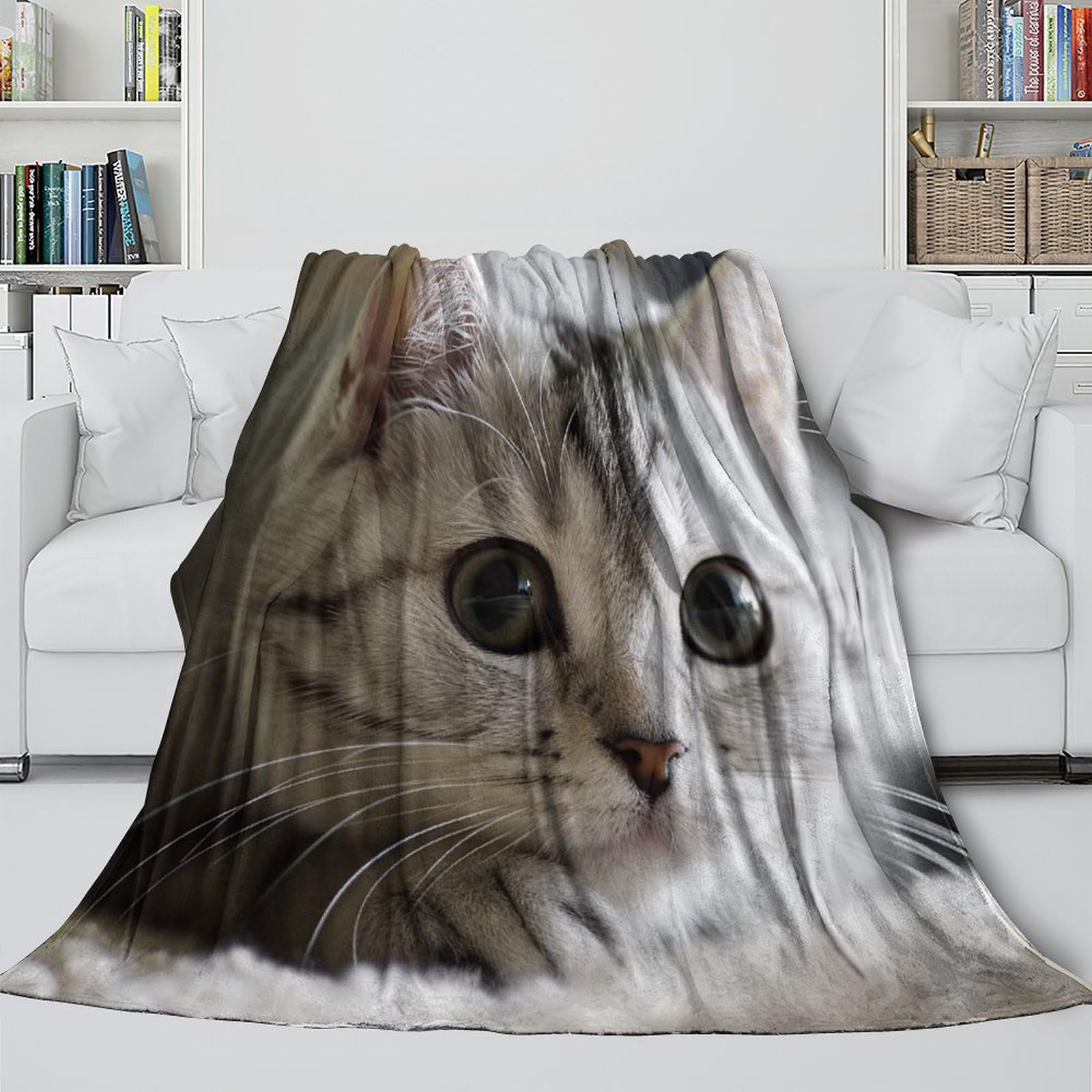 Coperta in pile di flanella a pelo corto, calda, morbida, accogliente, con stampa 3D, per bambini, ragazzi e adulti, coperta in peluche per letto e divano, 180 x 200 cm