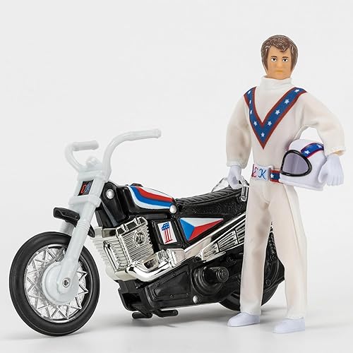 Miniatura 4 de Evel Knievel Stunt Cycle - El increíble lanzador de juguetes de acción Wind Up and Go para saltos, choques, volteos y más - Saltos de bicicleta de 8
