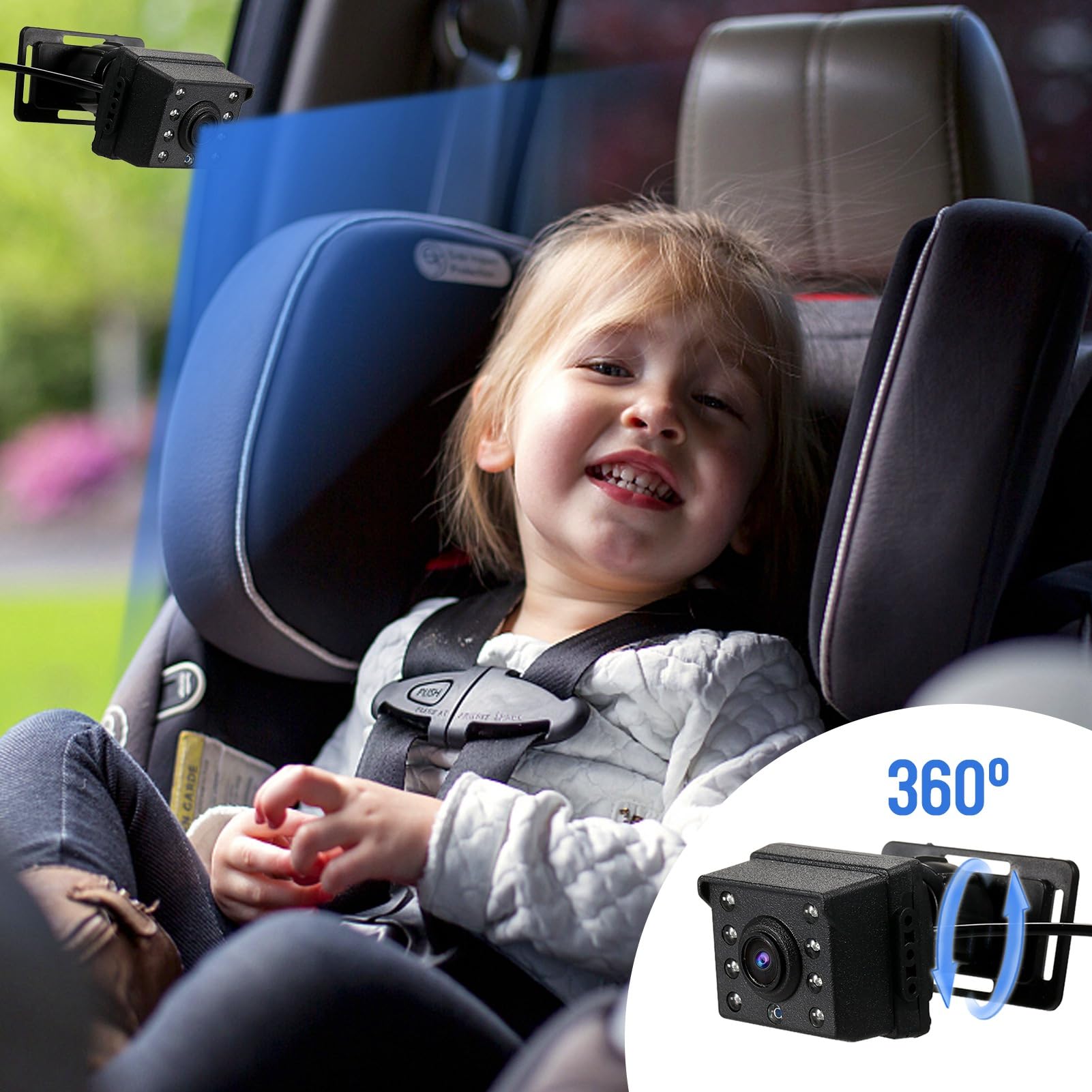 Shkalacar Specchio per Auto per Bambini Sedile Posteriore con Fotocamera