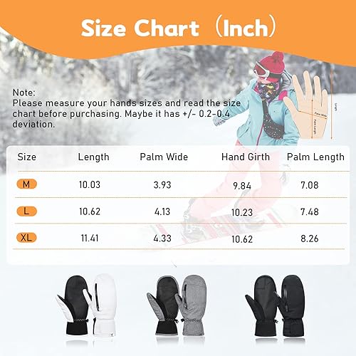 Miniatura 5 de American Trends Guantes de esquí para mujeres y hombres, impermeables, guantes de nieve de invierno, guantes de esquí para clima frío, snowboard,