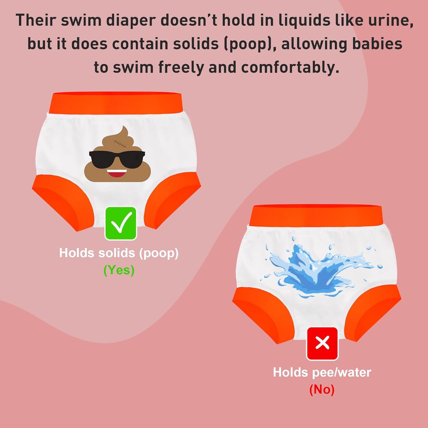 BIG ELEPHANT Baby Swim Diapers 3pcs, Reusable Adjustable Washable Waterproof Swimming Diaper for Boy's and Girl's 6Months - 5 Years - Image 3