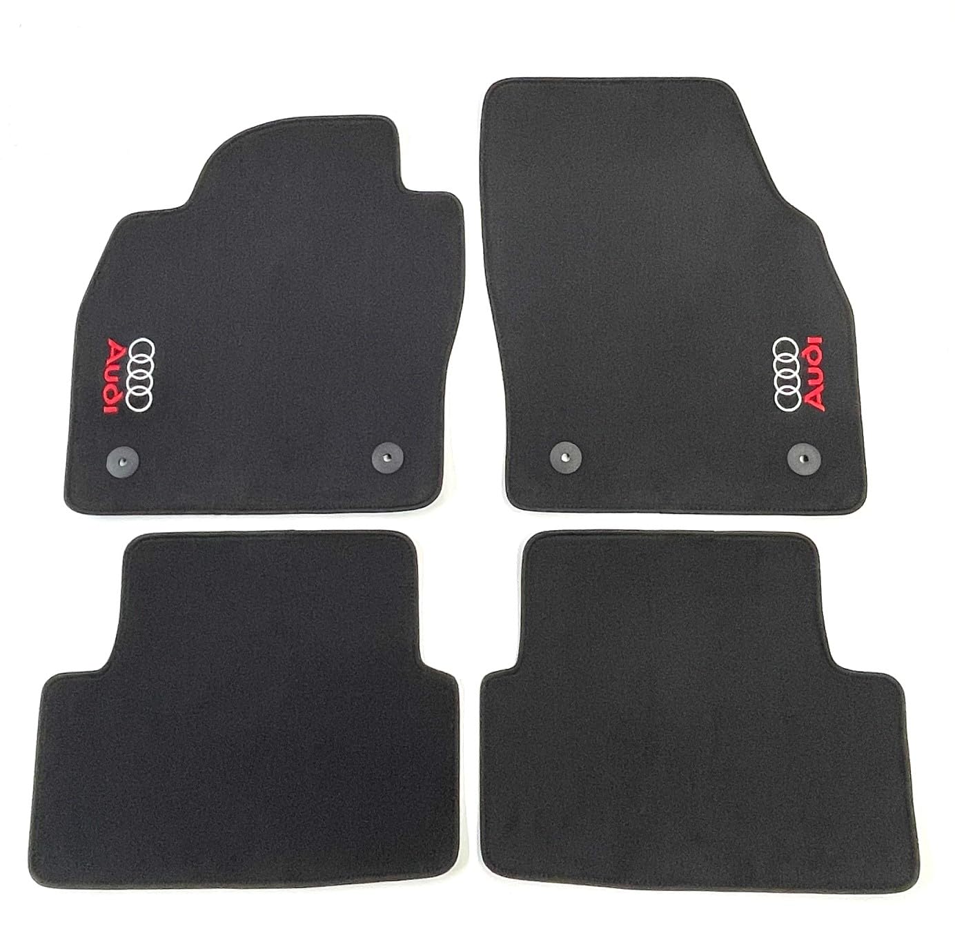 ASC tappetini auto compatibili con Audi A1 II GB SPORTBACK 2018-2024 in velluto nero formato originale con 2 loghi ricamati