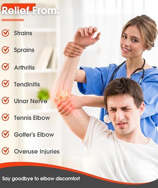 OXYSAIKO Elbow Brace for Cubital Tunnel & Ulnar Nerve Support β Adjustable Night Splint for Tennis Elbow, Tendonitis & Nerve Pain β Comfortable Elbow Stabilizer for Men & Women Fit Most - 3