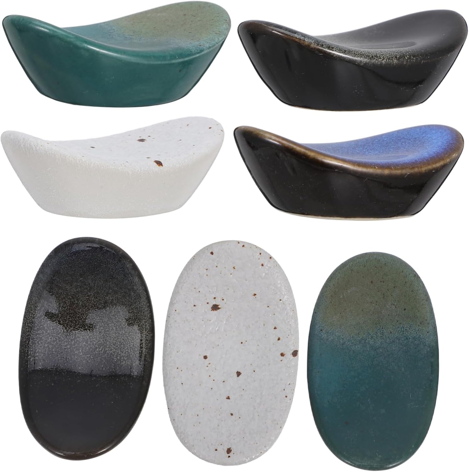 70pcs Ceramic Chopsticks Holders Japanese Style Tableware Rest Stands for Spoons Forks and Chopsticks Mixed Colors Lightweight and Easy to Store