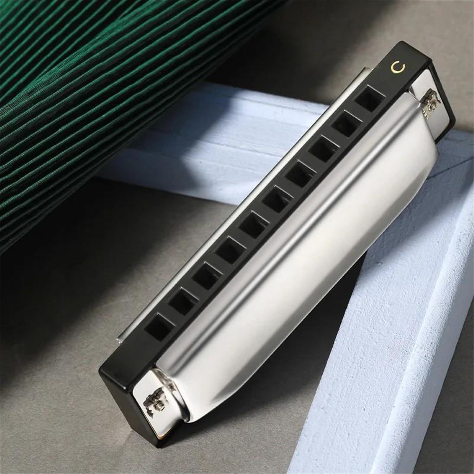 Armonica Armonica Blues A 10 Fori Per Principianti Tonalità Di Do(Silver)