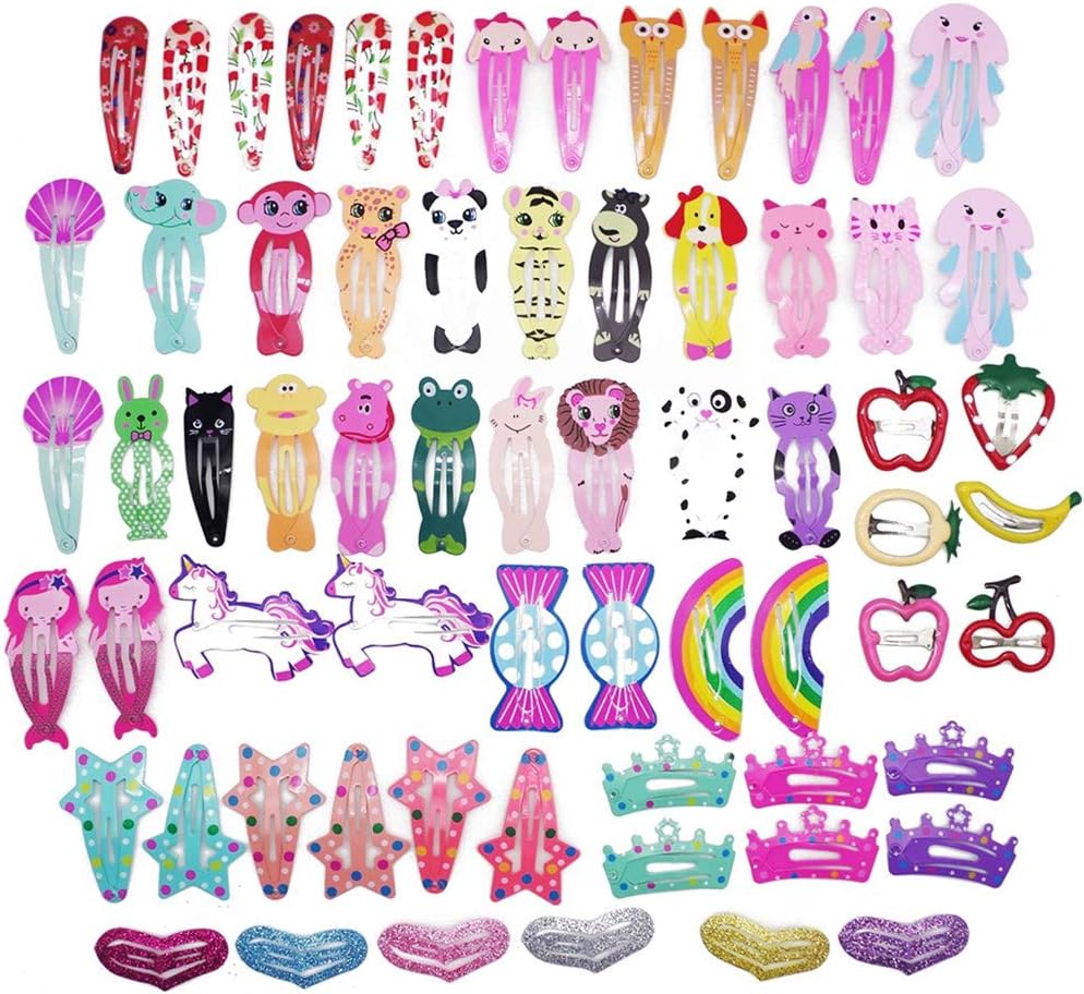 66 Pcs Hair Clips Animal Pattern Print Girls' Metal Snap Hair Clips Hair Barrettes hairpins Hair Accessories for Girl Teens Kids Babies Toddlers Women