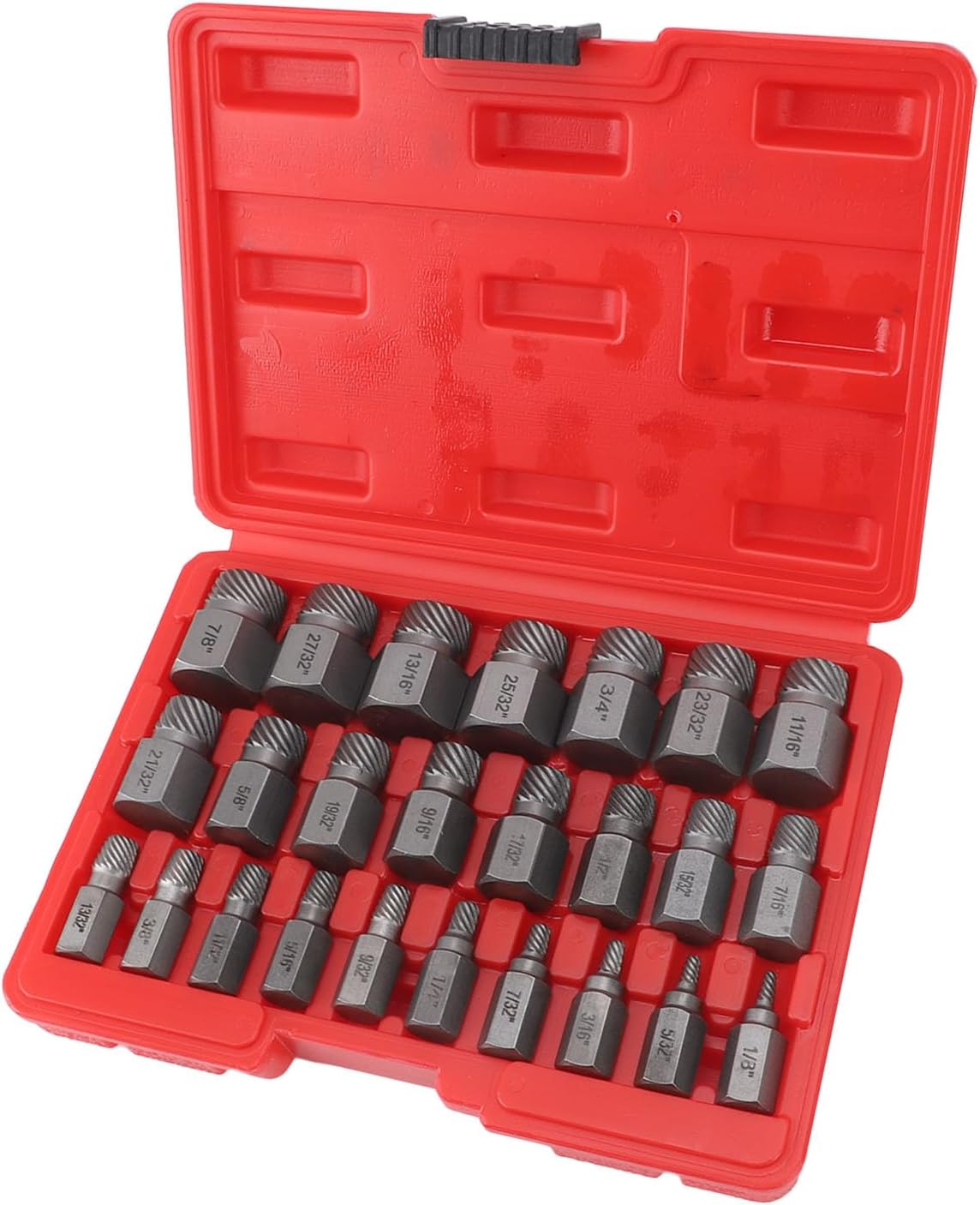 25 Pieces Screw Extractor Set, 40cr Alloy Steel Hex Shank, Easy Removal for Damaged Stripped Screws and Bolts in Mechanical Maintenance (Light Brown)