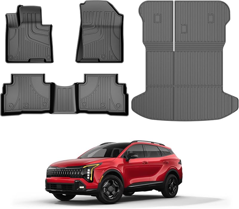 Jogo de tapetes e forro de porta-malas em TPE para Kia Sportage Hybrid 2023–2026 IKABEVEM