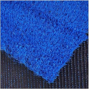 Blue Realistic Artificial Grass Turf Synthetic Turf,Indoor & Outdoor Faux Grass Carpet Rug, Natural and Realistic Looking Garden Pet Dog, Blue, 0.6x0.9m