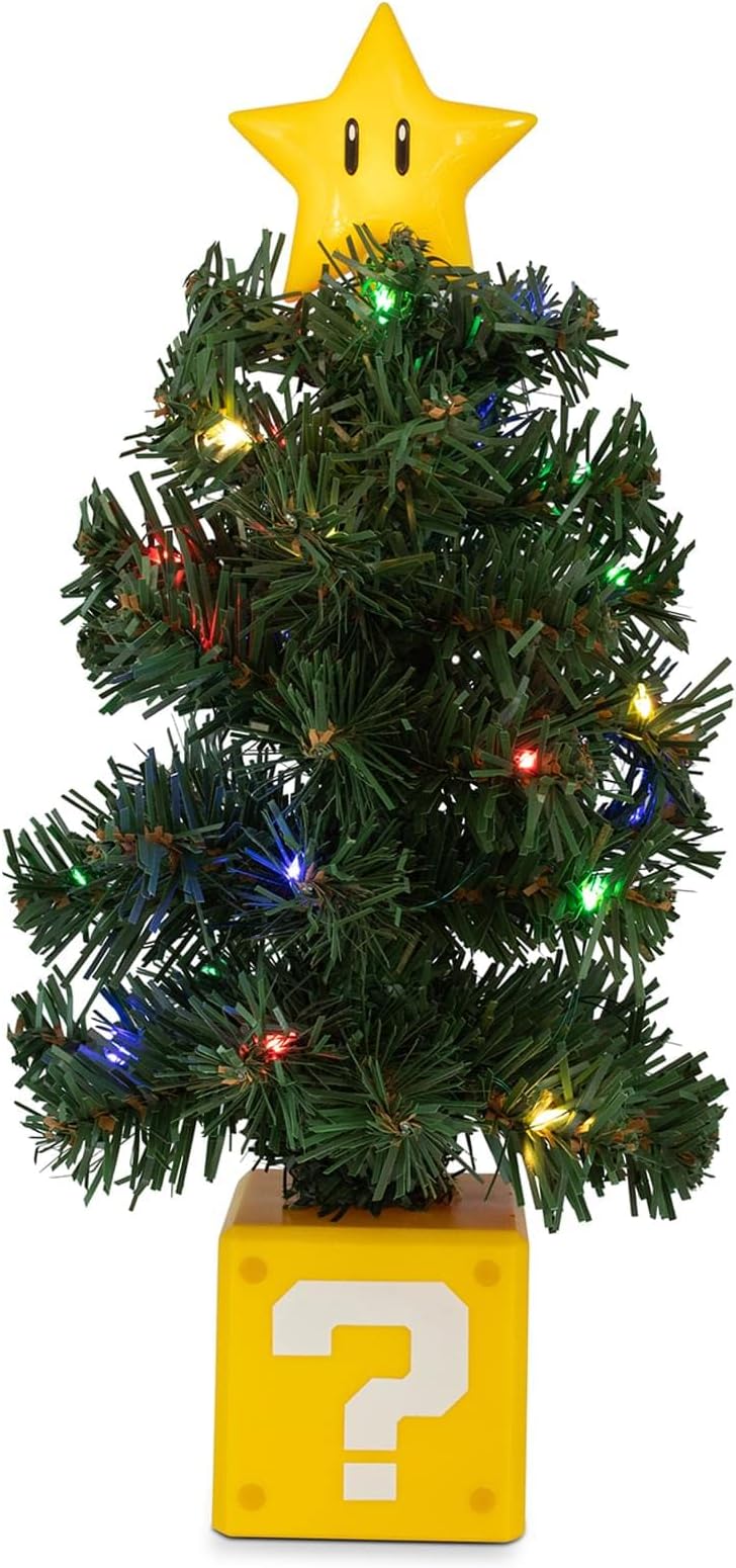 Nintendo Super Mario Bros. Super Star LED USB-Powered Light-Up Desktop Holiday Tree One Size
