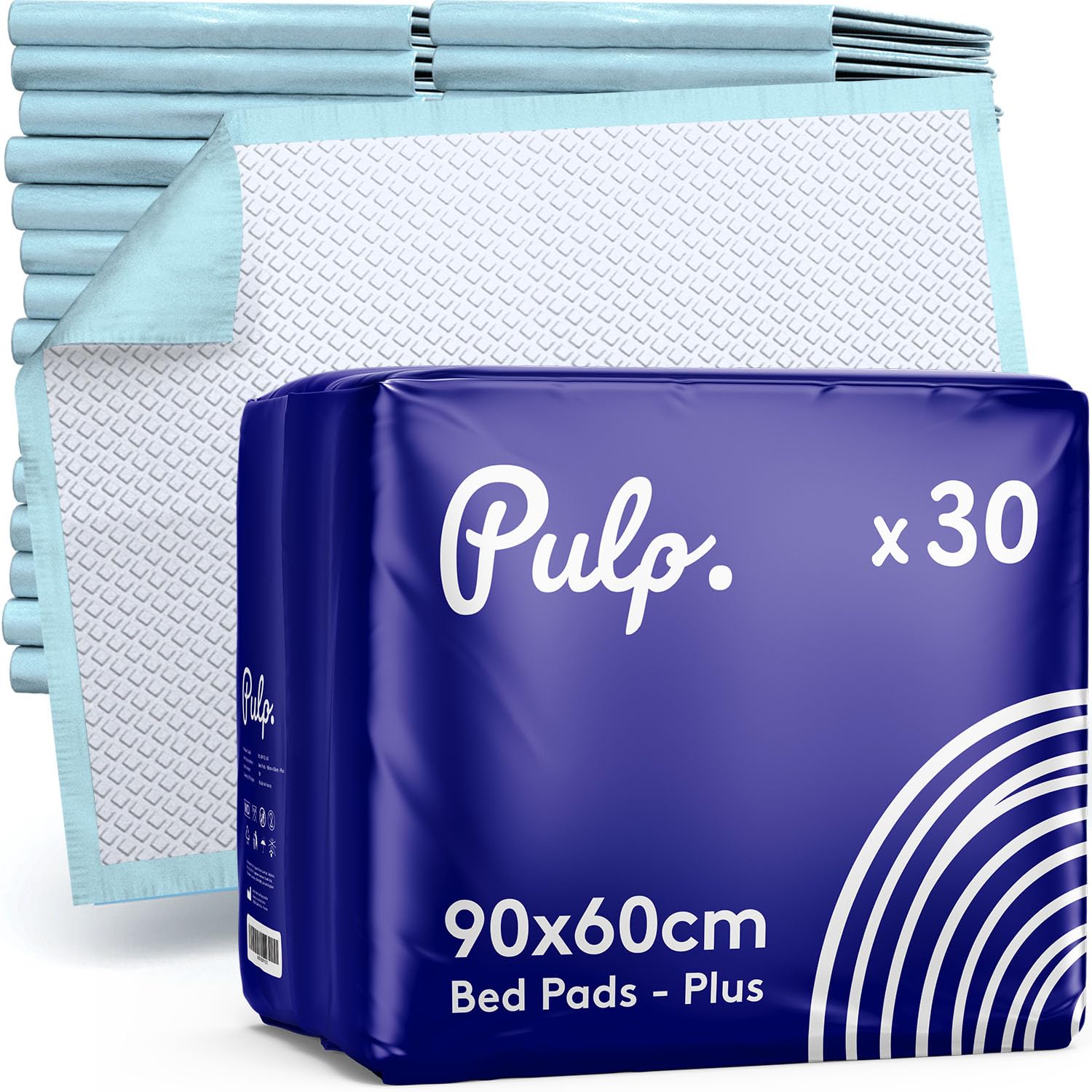 30 x Pulp alèses de Protection jetable pour Incontinence 90cm x 60cm | Tapis de Protection imperméables absorbants pour Matelas, canapé et Chaise pour Enfants, Adultes et Personnes âgées
