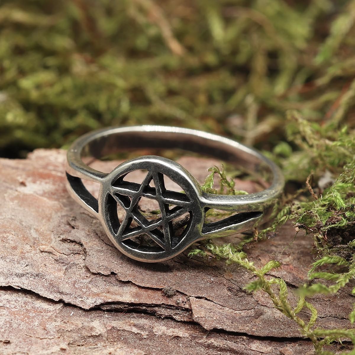 Pentagramm Ring Silberring 925 Silber Schmuck Damenring Kindering Hexenstern