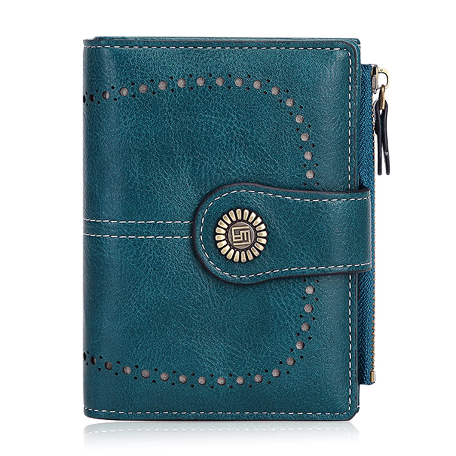 HUA ANGEL Donna Lunga Clutch Portafoglio Grande Capacità Cerniera Portamonete Borsa per Cellulare Pelle PU Pochette da Polso con Multiple Slot per Schede Carte di Credito Contanti Fatture