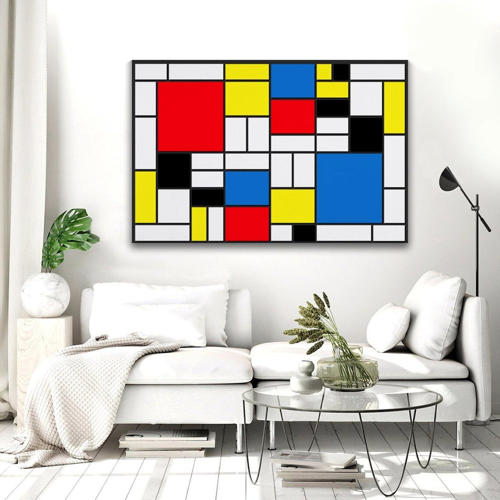 Amazon.co.jp: Piet Mondrianピート・モンドリアン絵画（赤、青