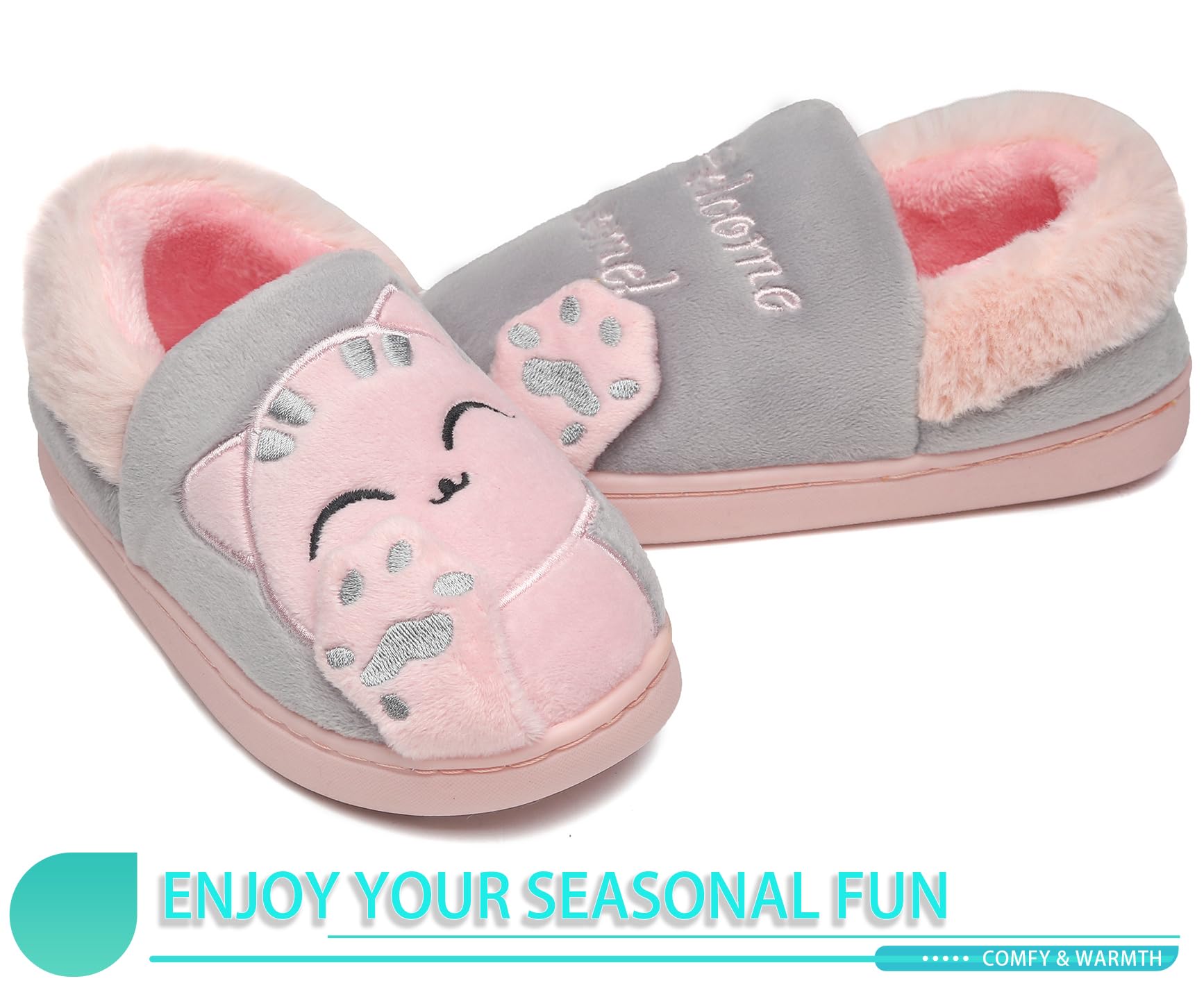 Zapatillas de Estar por Casa para Unisex Niños y Adulto Niño Niña Zapatos Pantuflas Invierno Mujer Hombre Interior Caliente Peluche Forradas Slippers