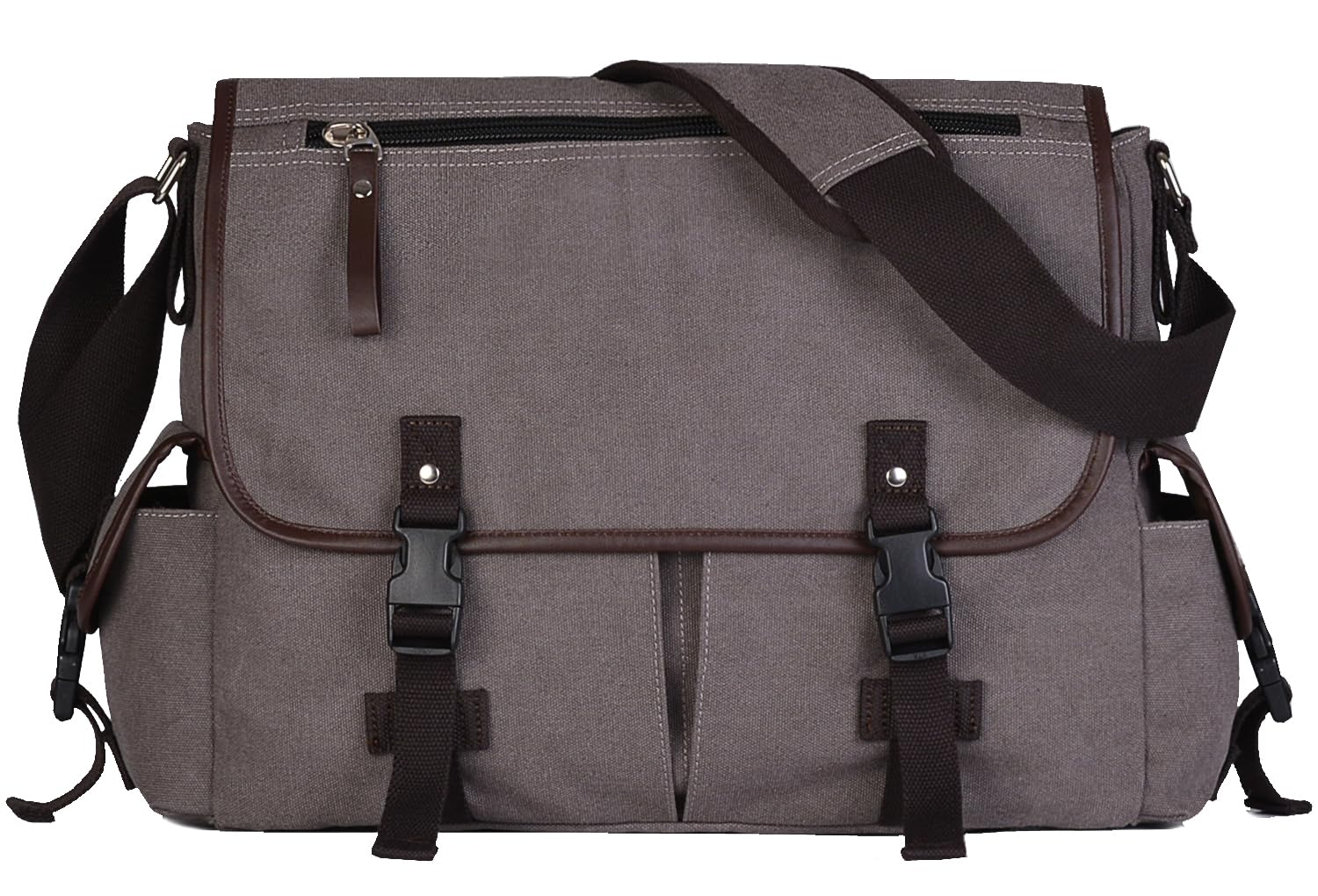 Vintage Canvas 15.6 inch Laptop Messenger Bag for Men Women, College Computer Satchel Shoulder Bag Travel Office Briefcases