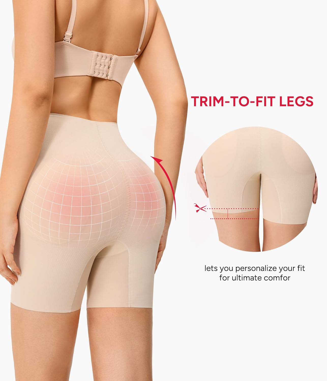 Nebility Women's Butt Lifting Shapewear - Built-in Hip & Butt Pads Mid-Rise Padded Shaper Shorts Booty Enhancer Lifter - Image 5