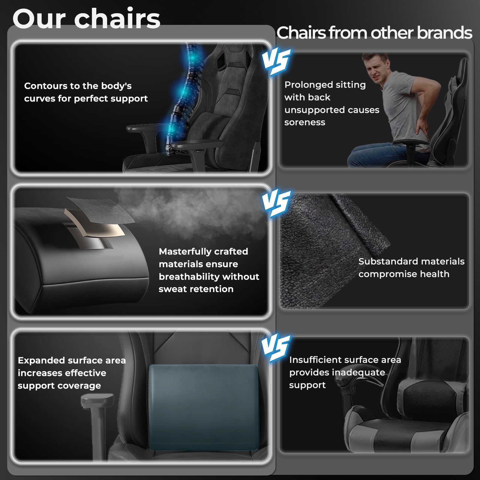 JUMMICO Chaises de Gaming en Cuir Velours, Chaise de Bureau Ergonomique avec accoudoirs 3D, Chaise de Bureau avec Dossier inclinable pour Le Gaming, Le Travail, Les études, 200 kg, Noir