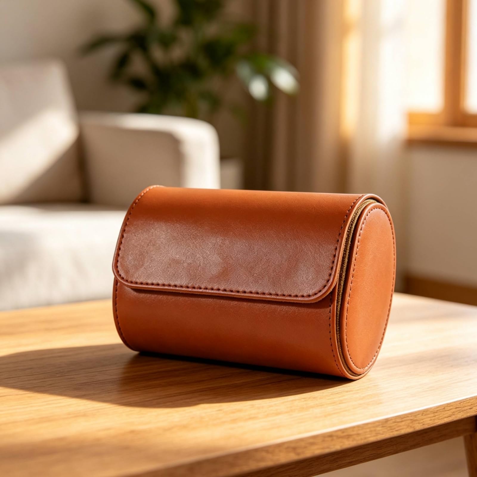 Harilla Estuche para Relojes Organizador Funda Caja Rollo de Viaje con Divisiones y Almohadillas Acolchadas en Imitación Cuero y Forro Aterciopelado, Negro