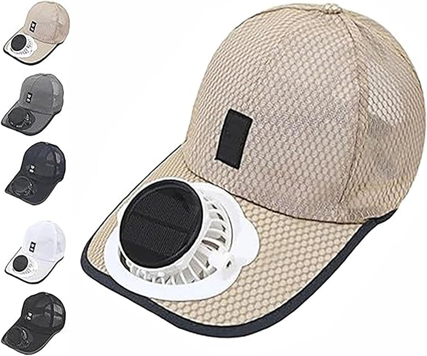 Solar Rechargeable Peak Cap, USB Breathable Baseball Cap, 3-Speed Solar Fan Hat for Outdoor Activities