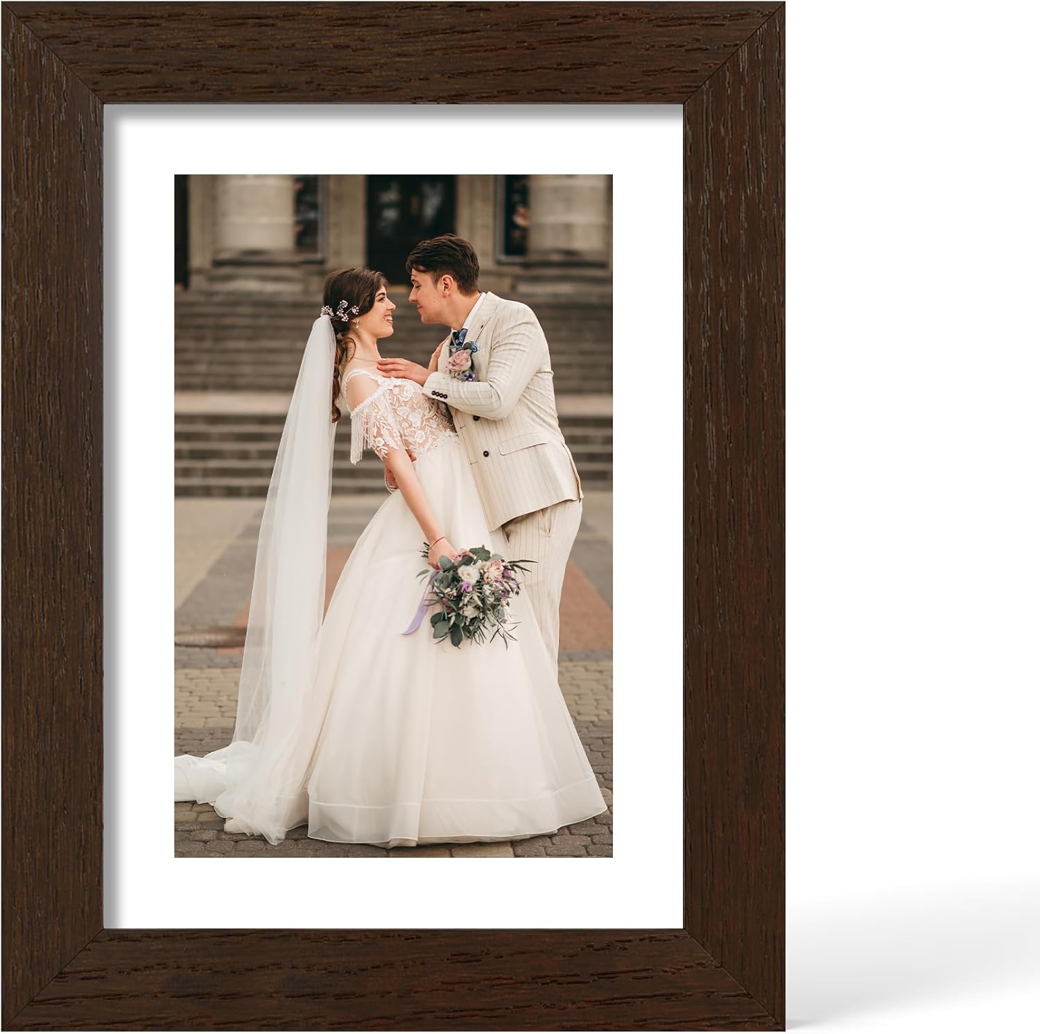 Amazon.com - YESKAY Solid Oak Wood Frame - 5x7 Walnut Wooden Picture ...
