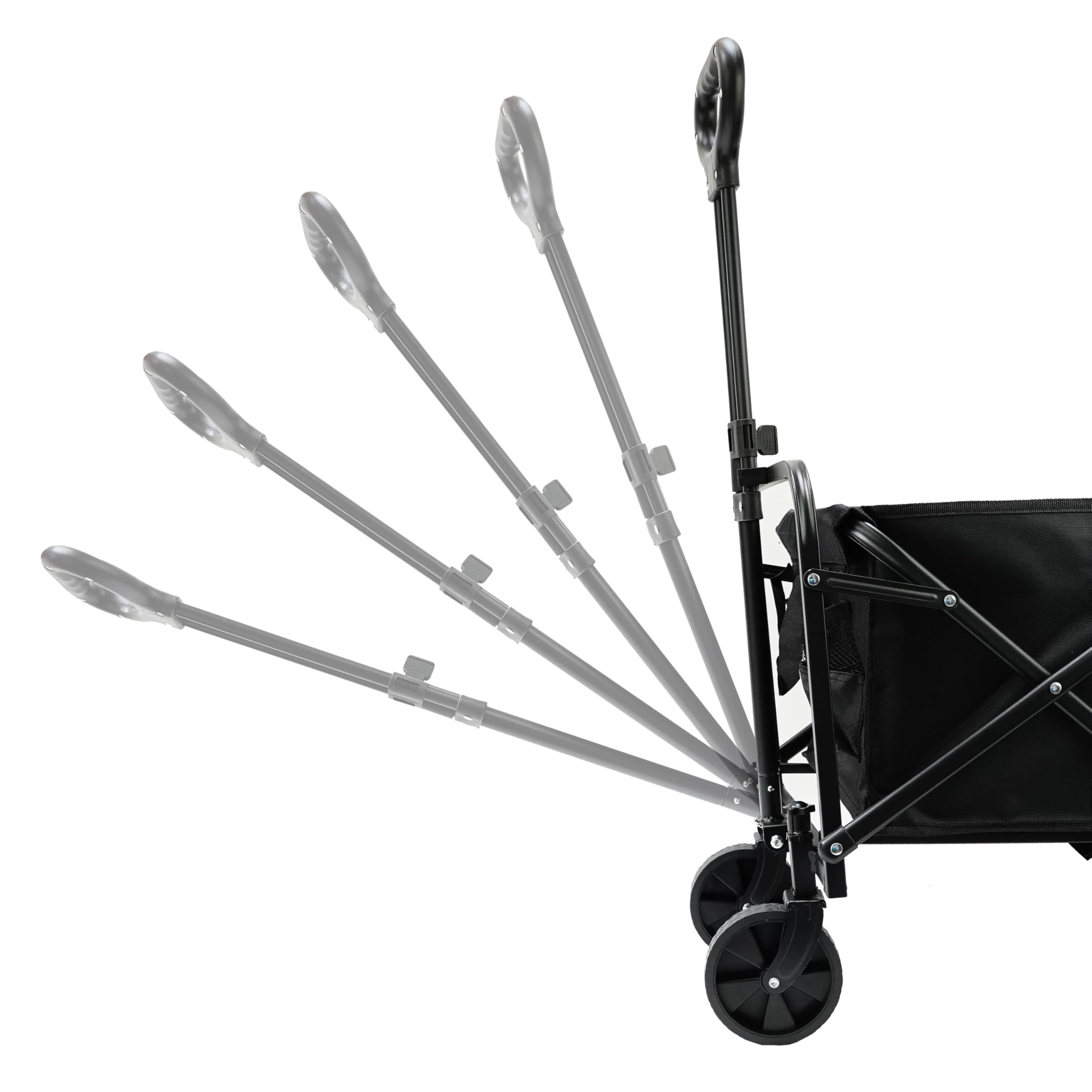 Chariot Pliable Noir 75 x 45 x 86 cm - Chariot Utilitaire Pliable avec Tissu Oxford 600D Durable - Poignée réglable - avec 2 Porte-gobelets - Idéal pour Le Plage