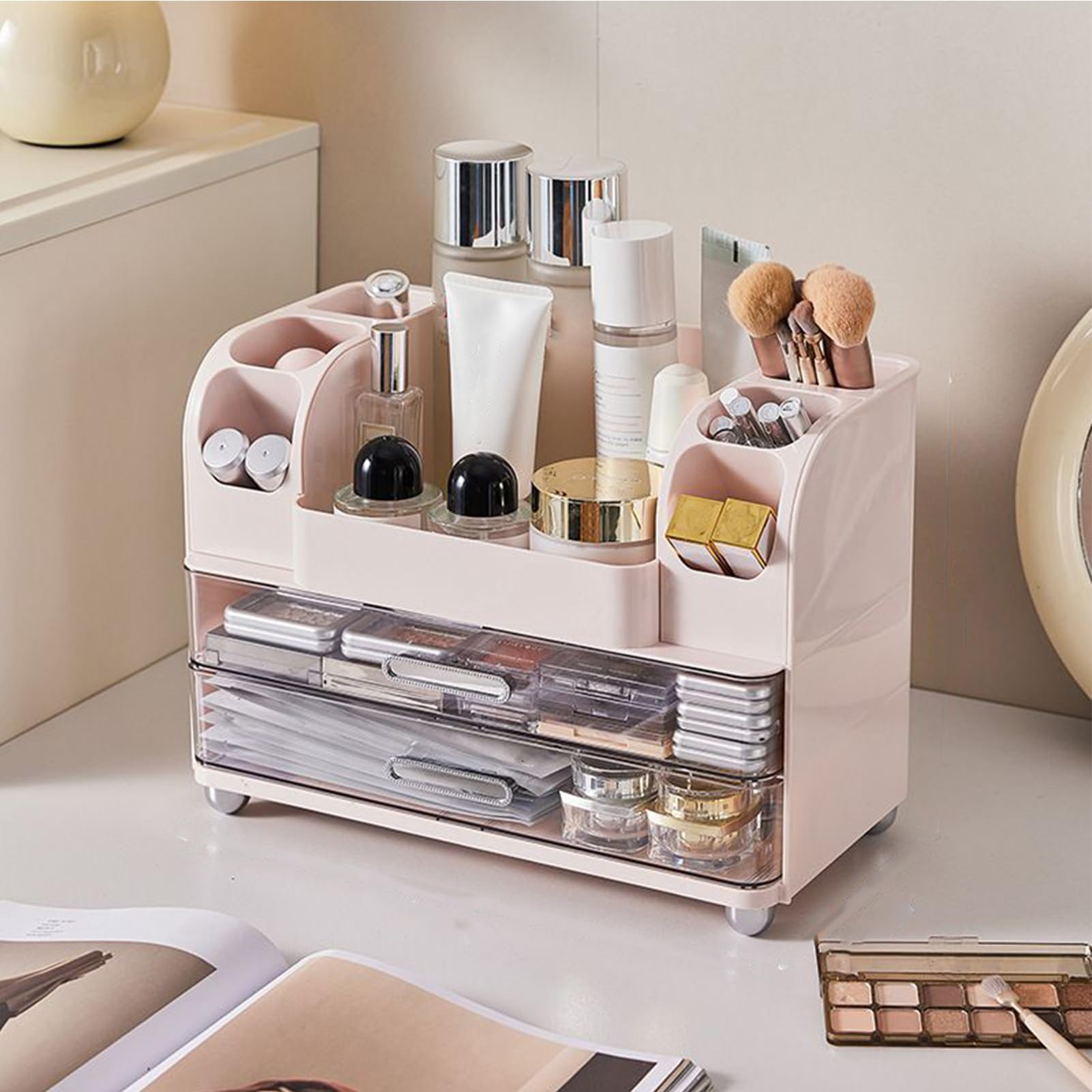 Generico Portatrucchi,Portacosmetici Donna con Cassetti | Organizzatore per Camera da Letto Bagno Cucina
