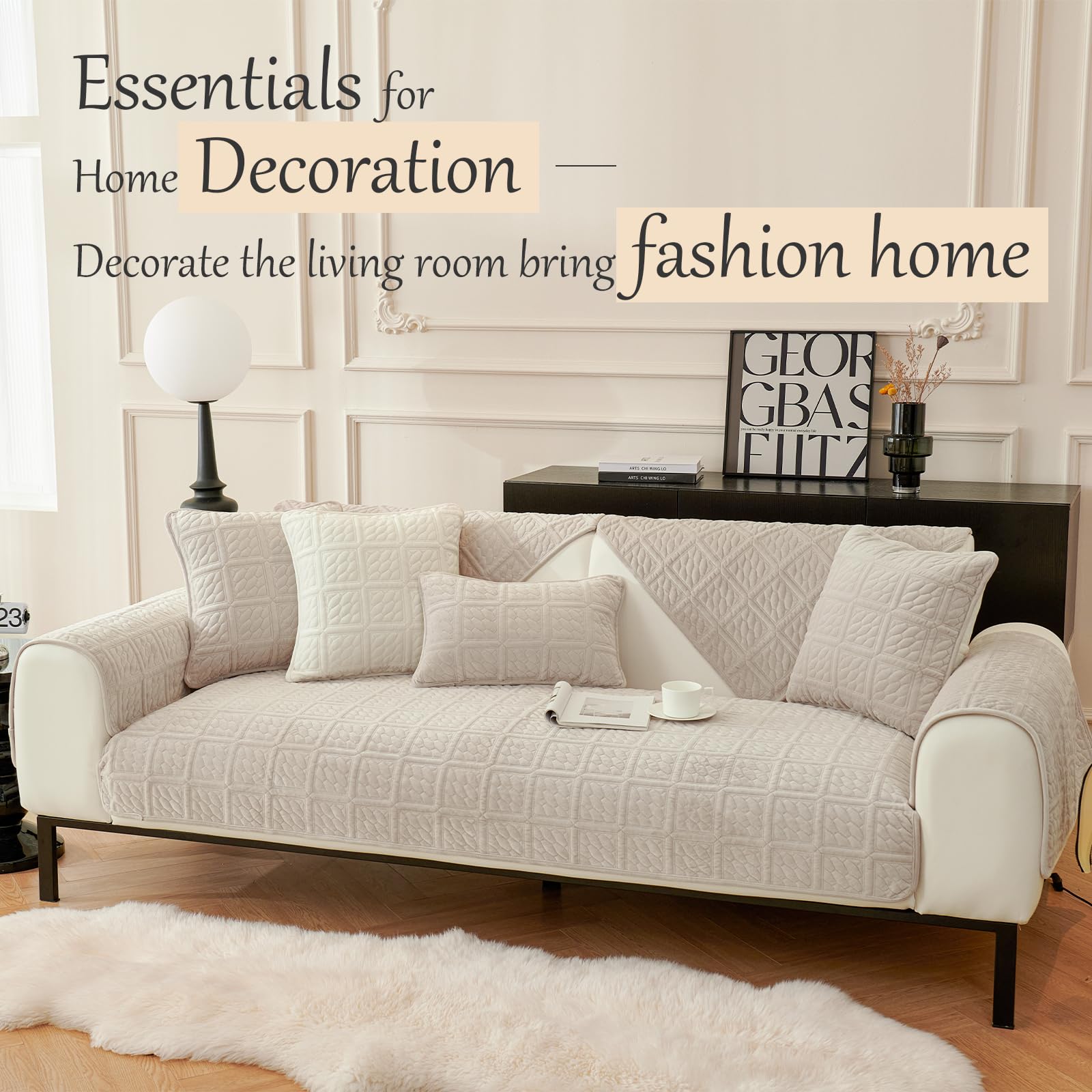 New Milk Velvet Soft Sofa Cover 1 2 3 Seater - Image 2